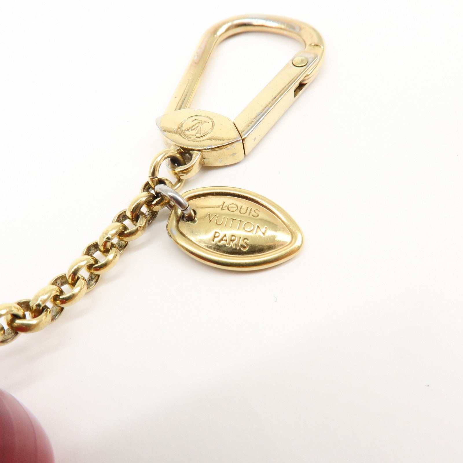 Louis Vuitton Resin Porte Cles Pomme Bag Charm Key Chain Red M66495