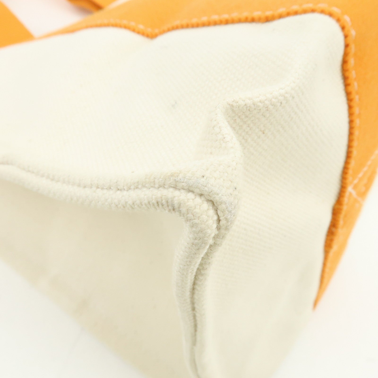 HERMES Bora Bora PM Canvas Tote Bag Hand Bag Natural Orange