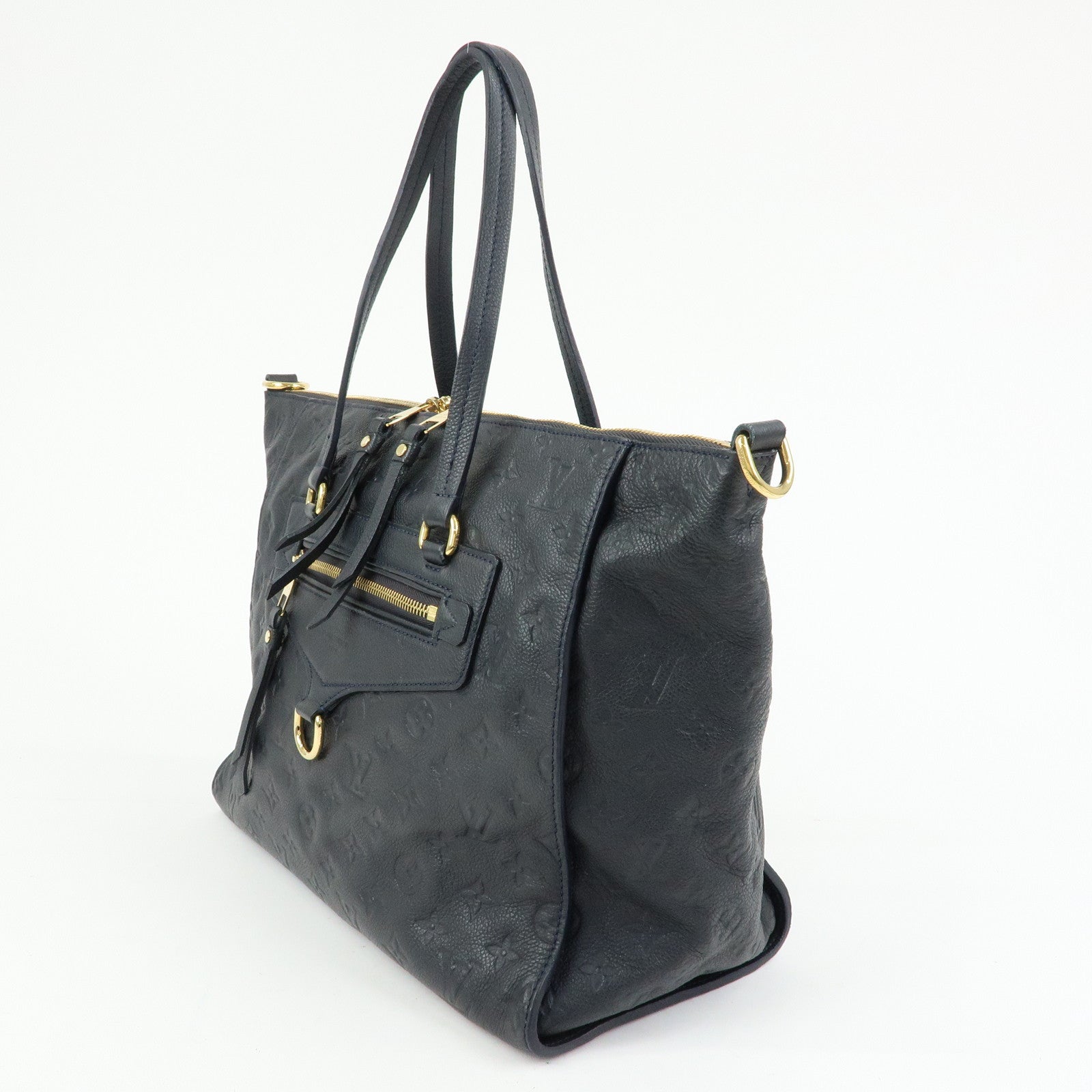 Louis Vuitton Monogram Empreinte Luminuse PM Tote Bag Navy M93410