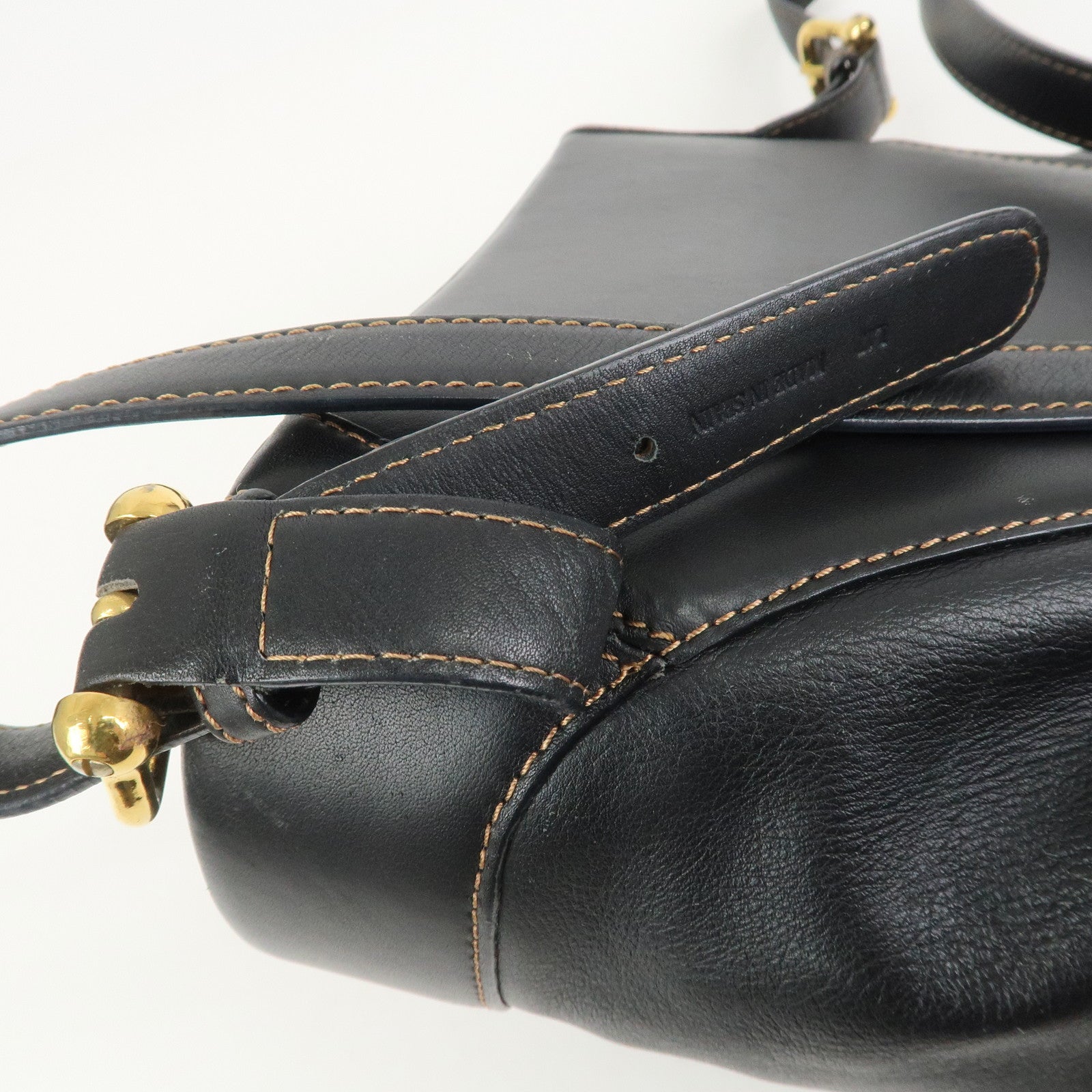LOEWE Anton Anagram Leather Backpack Shoulder Bag Black
