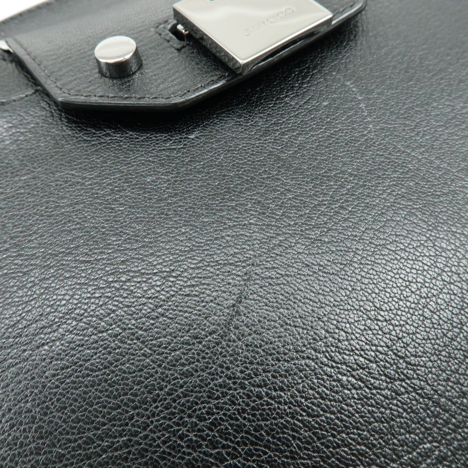 JIMMY CHOO Rebel Bag Leather Hand Bag Black