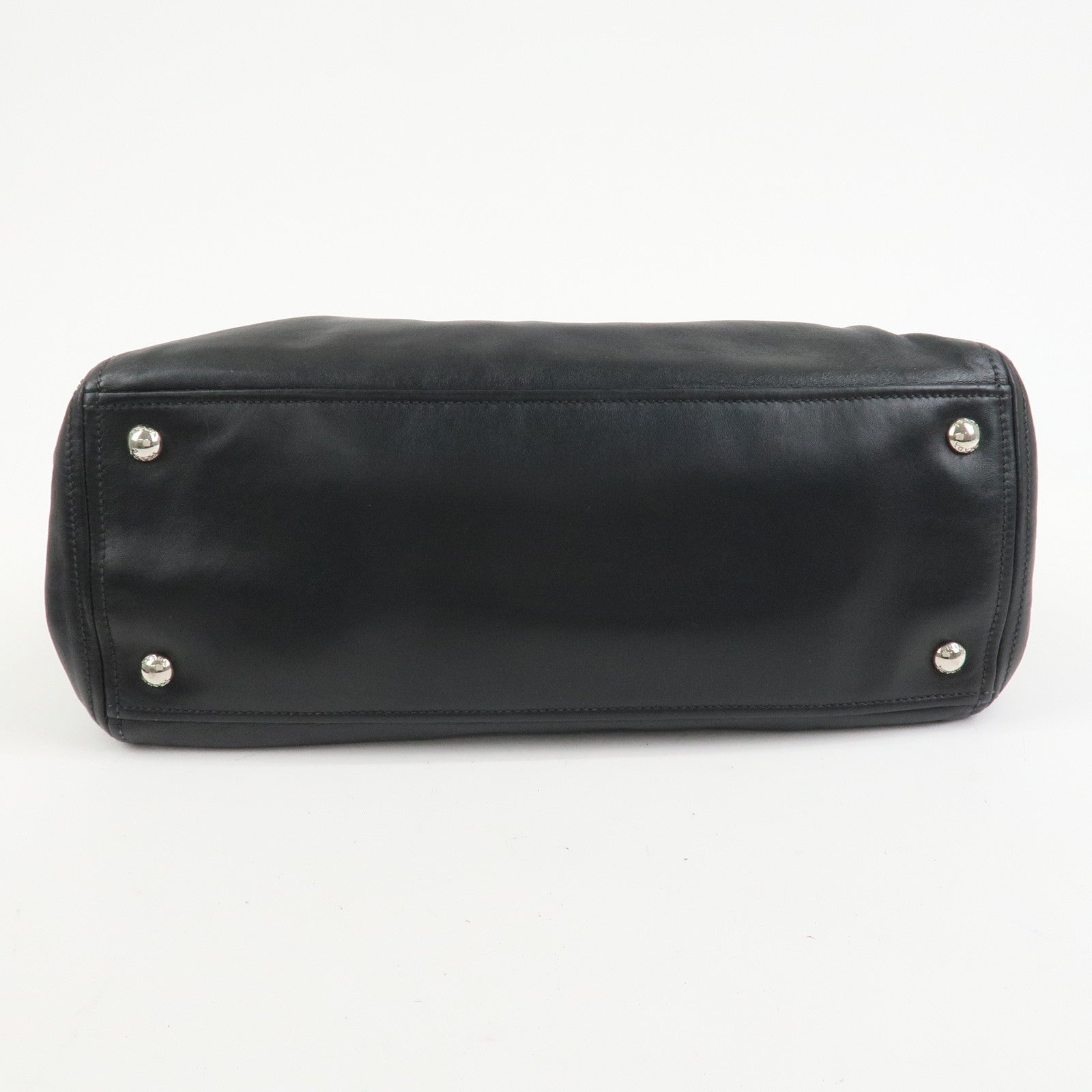 PRADA Logo Leather 2WAY Bag Hand Bag Shoulder Bag Black BN2866