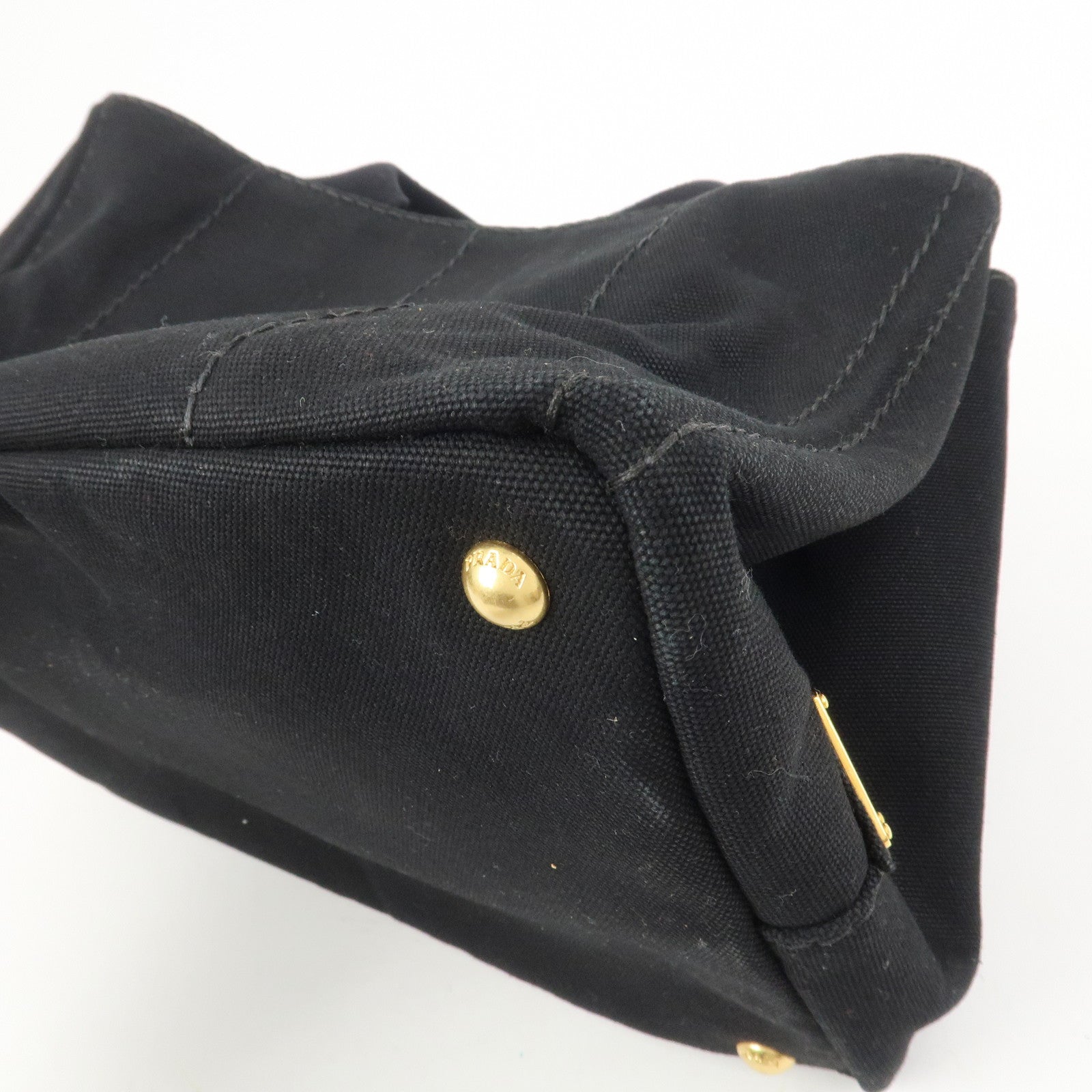 PRADA Logo Canapa Canvas Denim Tote Bag Hand Bag B1877B