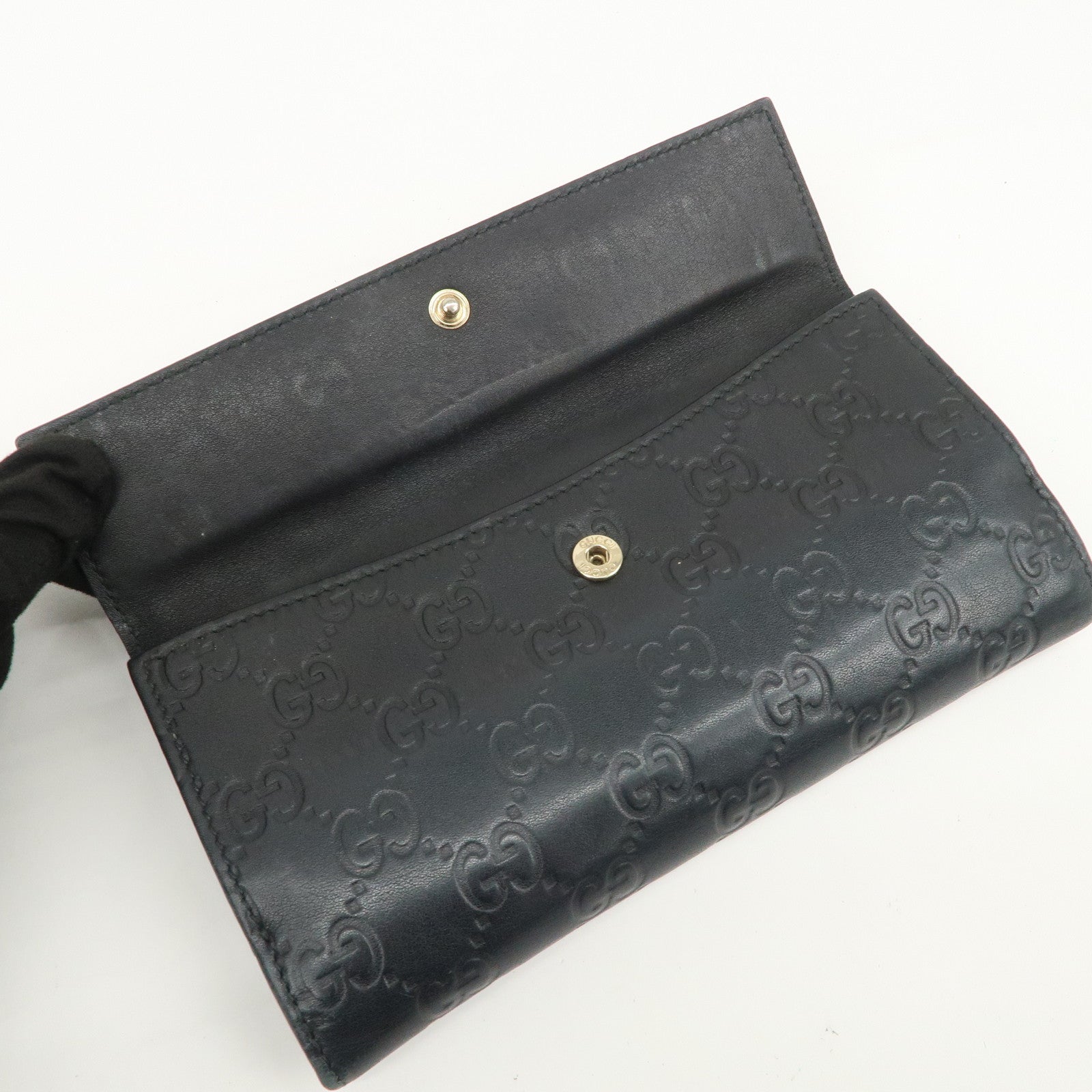 GUCCI Guccissima Lovely Heart W Hook Long Wallet Black 203550