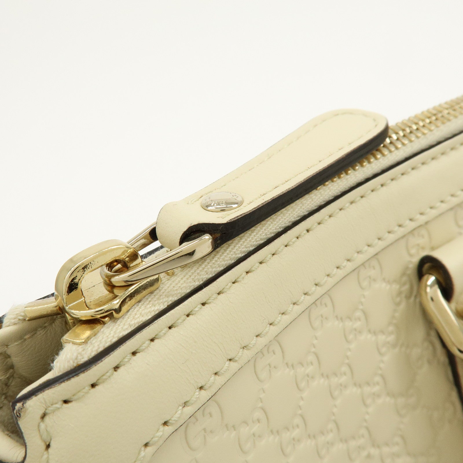 GUCCI Microguccissima Leather 2Way Bag Hand Bag Ivory 449656