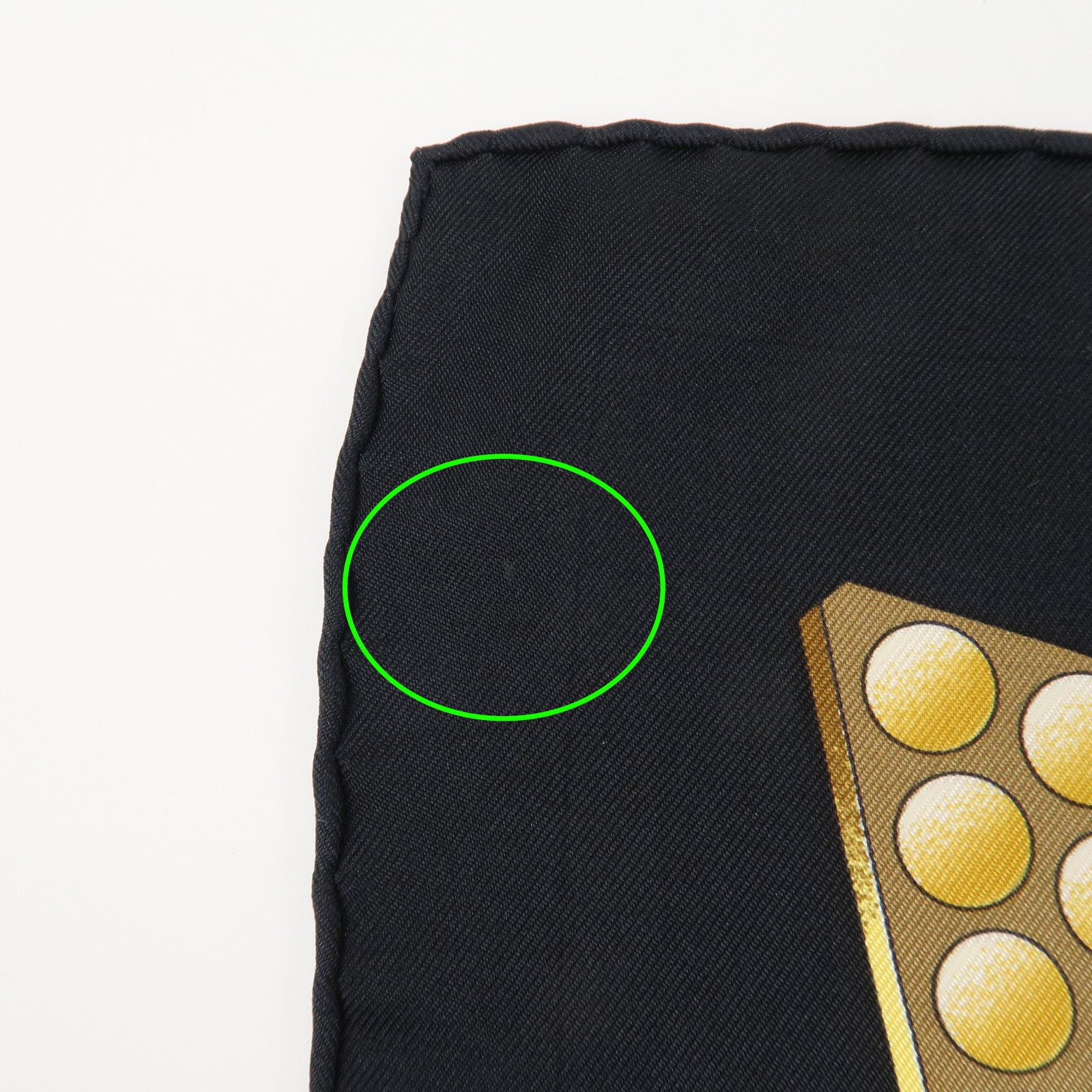 HERMES Carre 90 Silk 100% Scarf L'OR DES CHEFS Gold Black Used