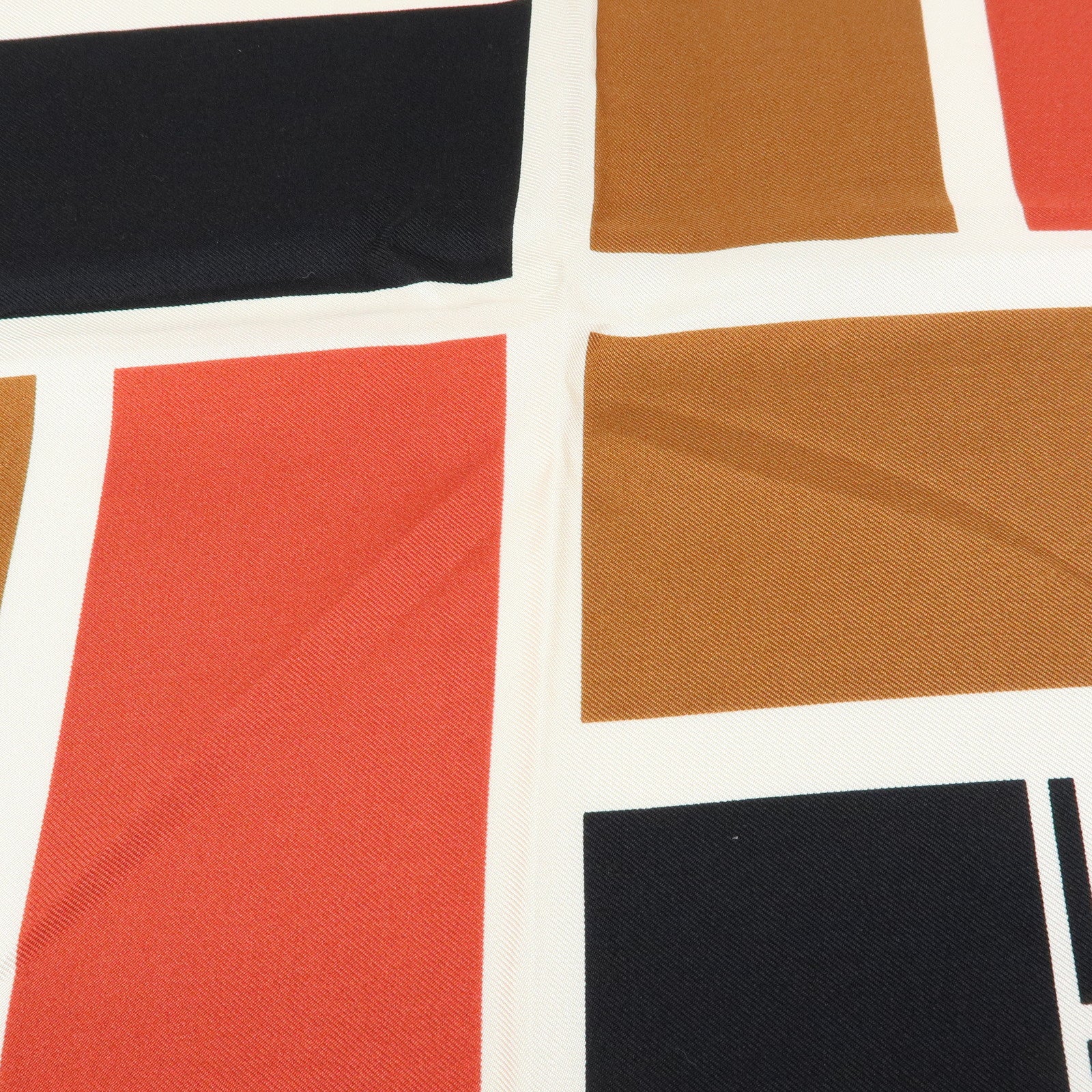 FENDI Zucca Silk 100% Scarf White Black Brown Red