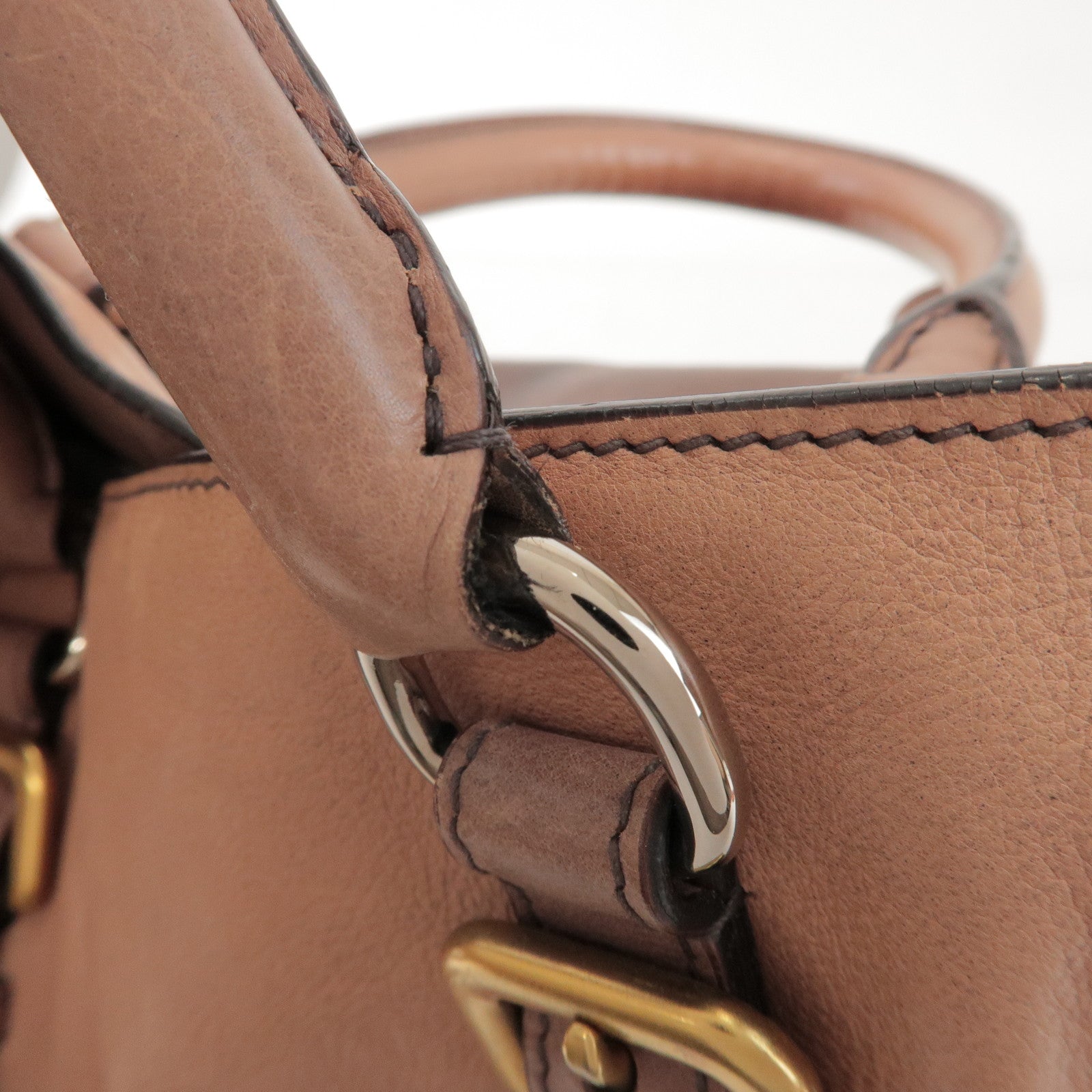 PRADA Leather 2Way Bag Hand Bag Shoulder Bag Brown BN1592