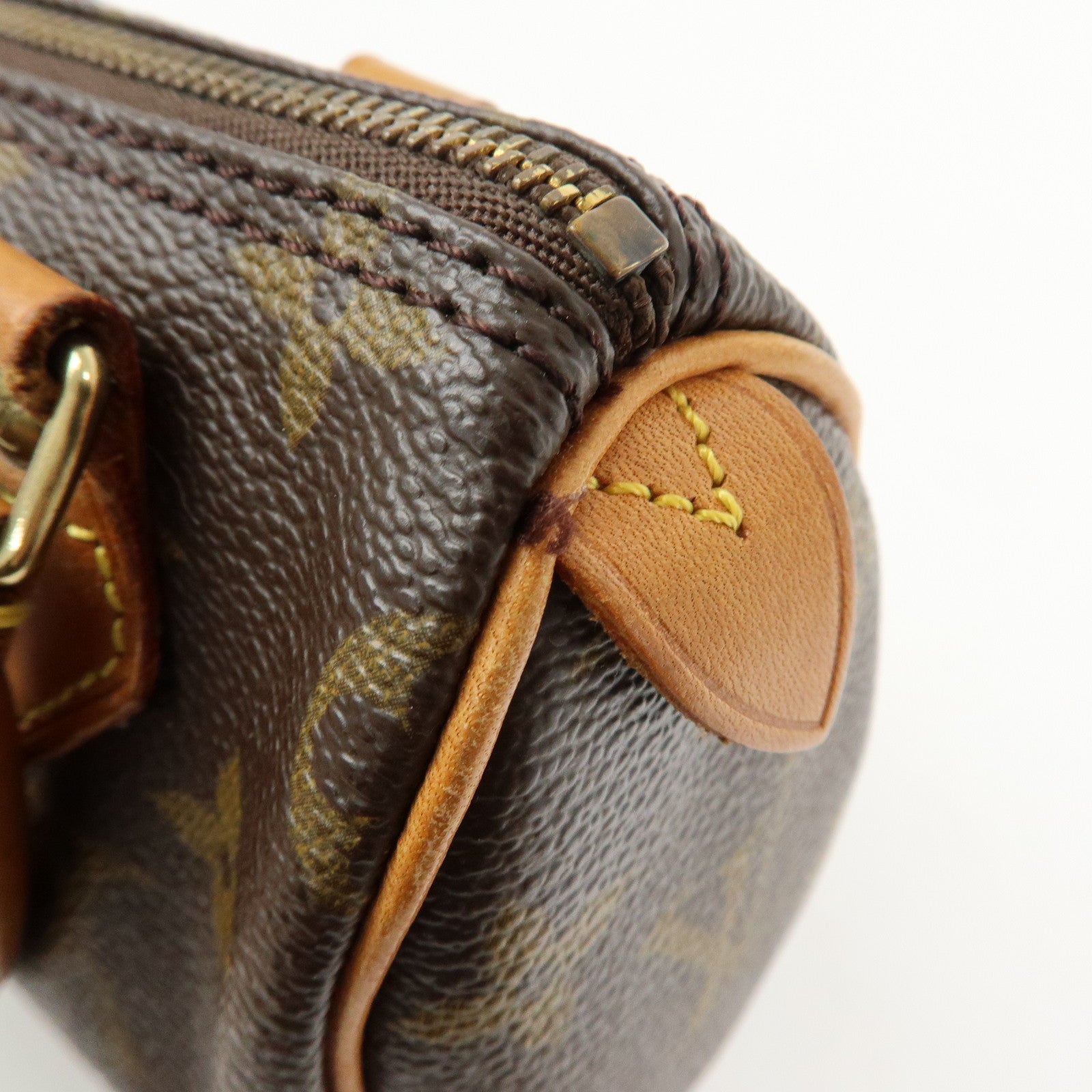 Louis Vuitton Monogram Mini Speedy Hand Bag & Strap Brown M41534
