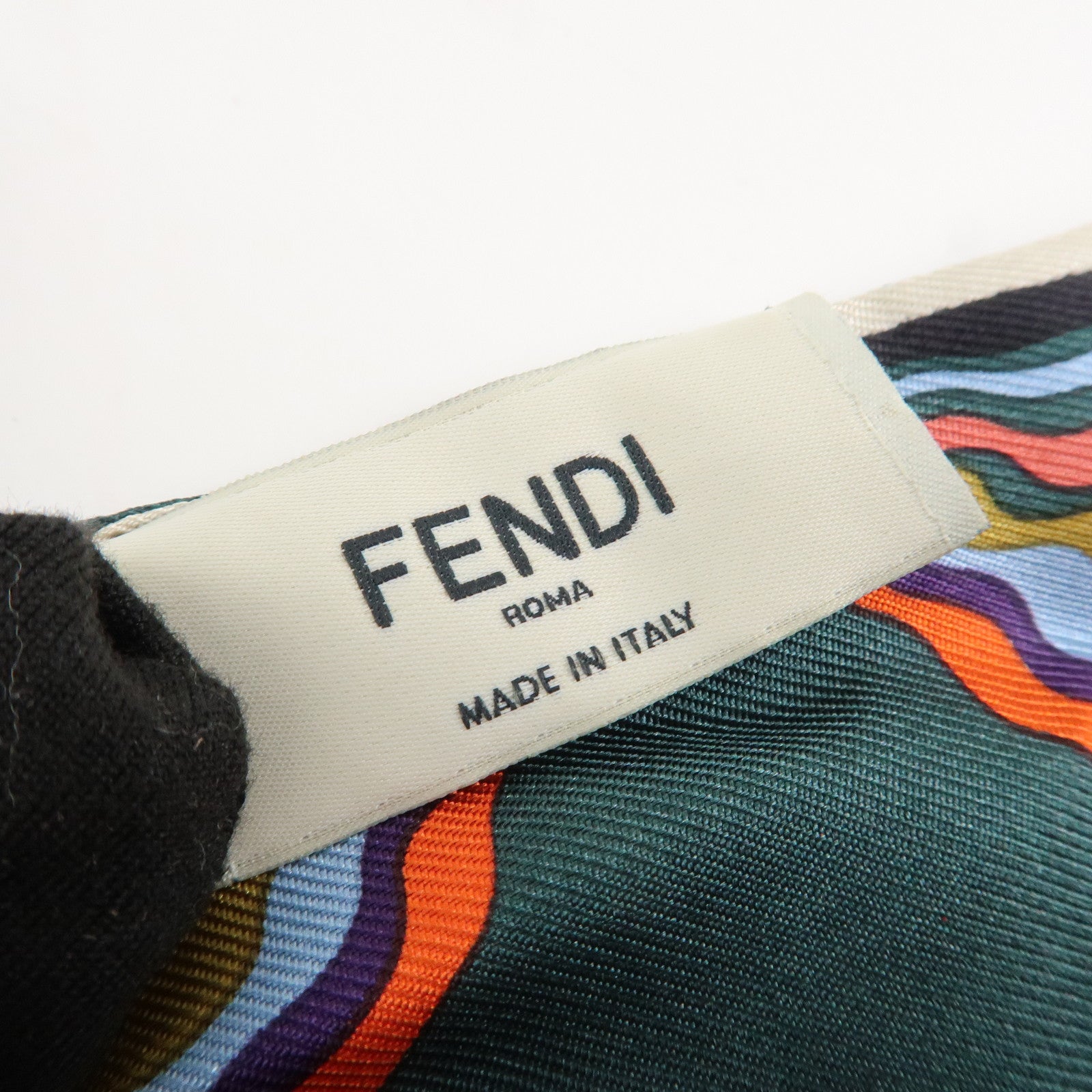 FENDI Silk Scarf Twilly Multicolor Green Used