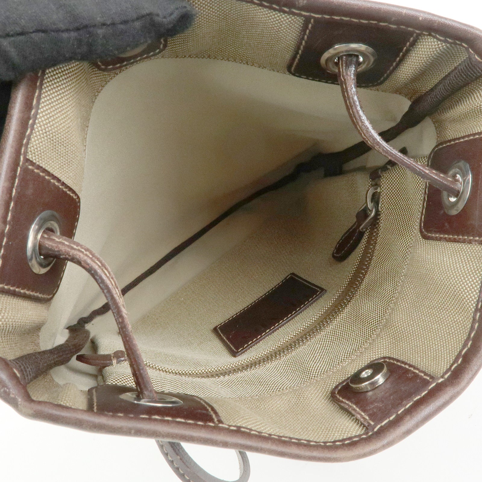 PRADA Logo Jacquard Leather Shoulder Crossbody Bag Brown BT0551