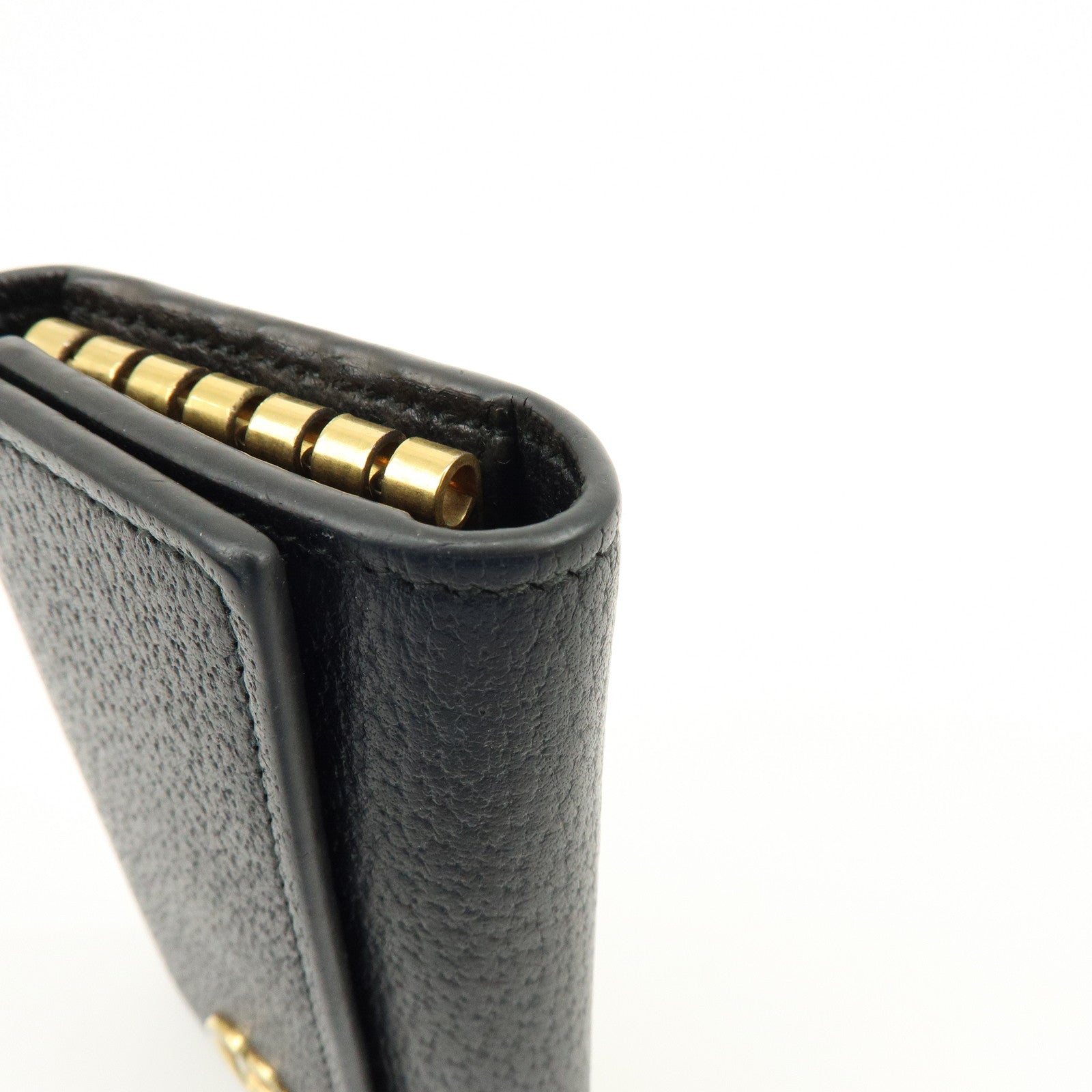 GUCCI GG Marmont Leather 6 Rings Key Case Key Holder Black 435305
