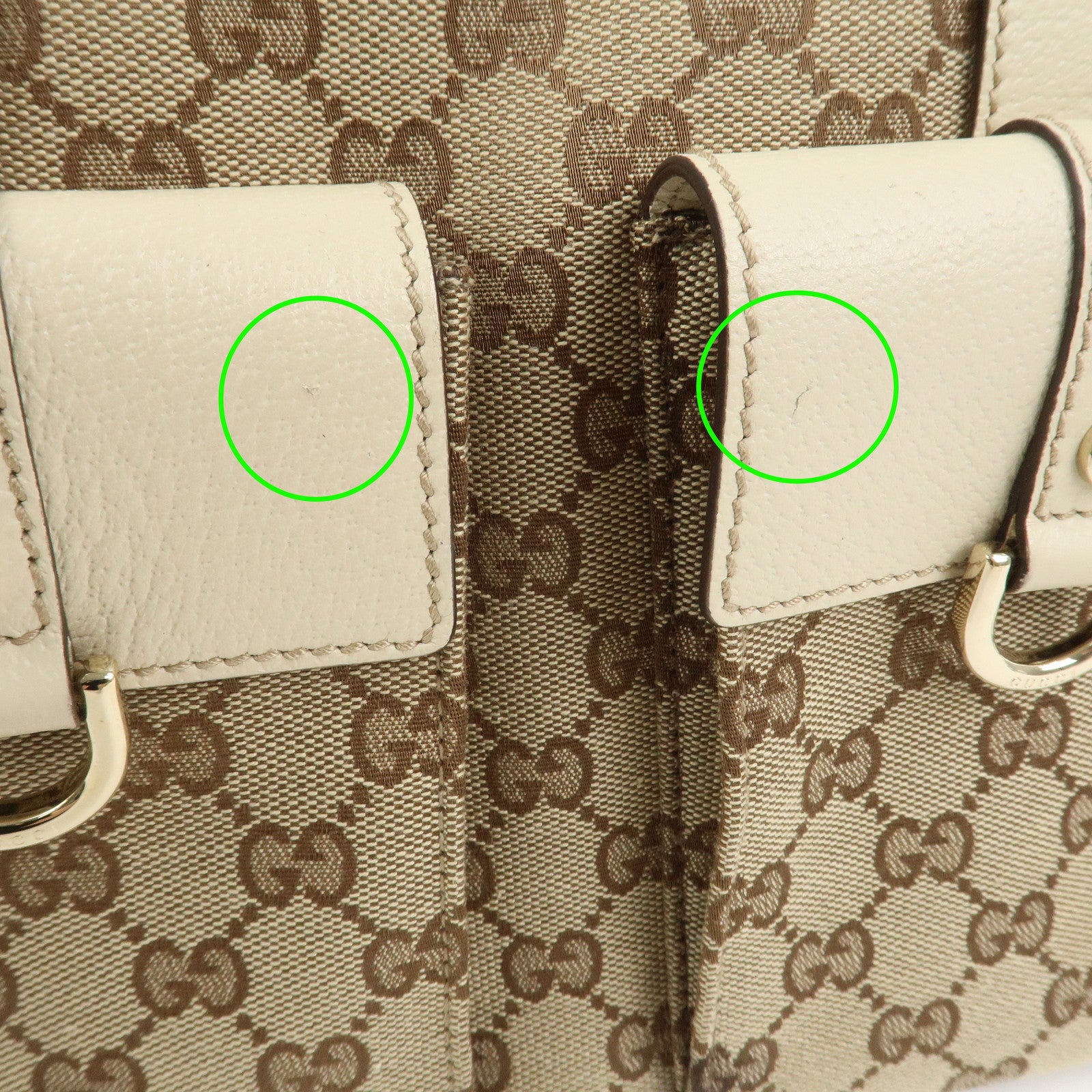 GUCCI GG Canvas Leather Mini Boston Bag Hand Bag Brown Ivory 153026