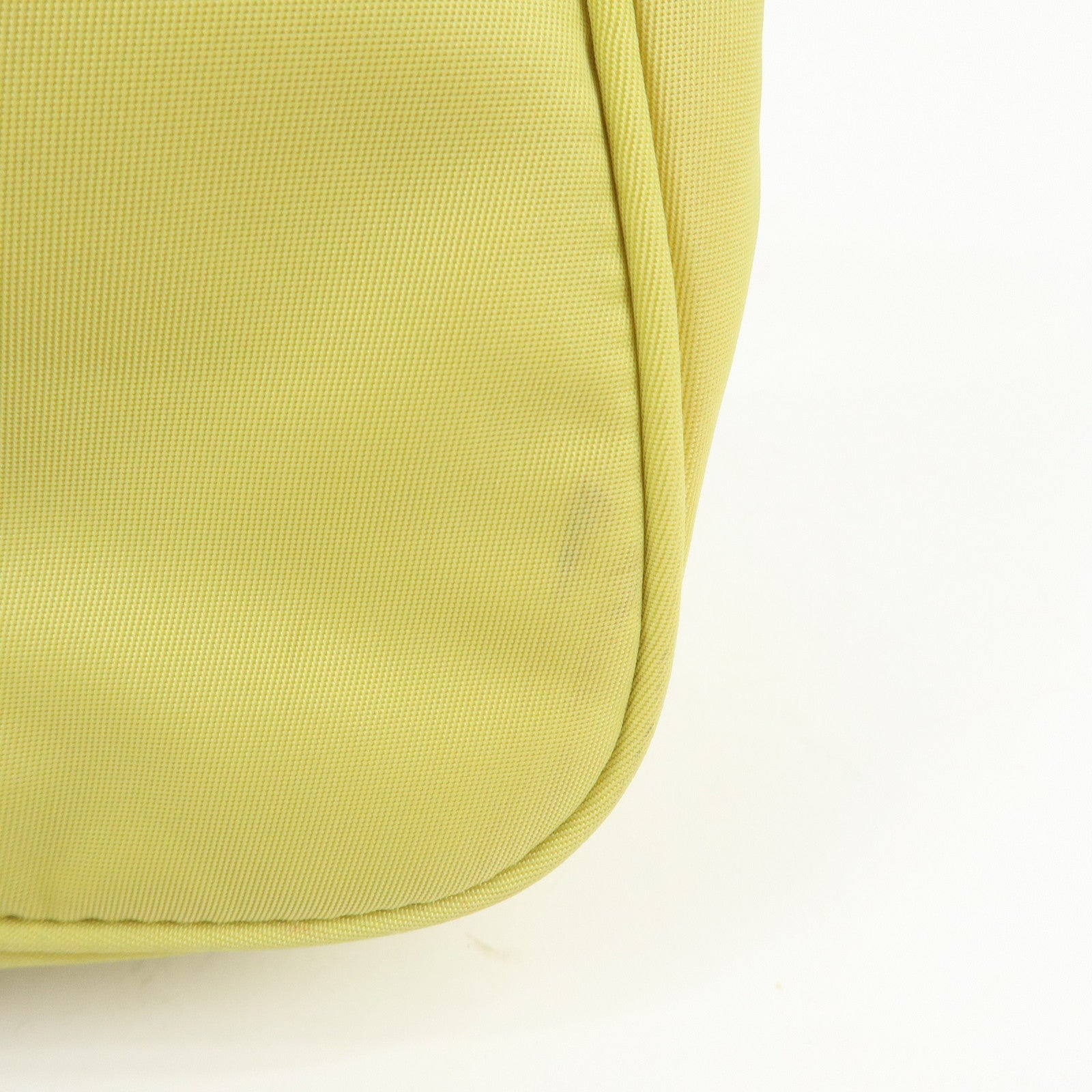 PRADA Triangle Logo Nylon Mini Hand Bag Pouch Yellow
