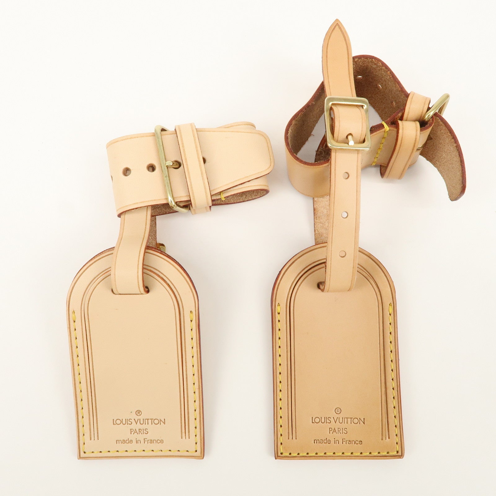 Louis Vuitton Set of 10 Leather Name Tag & Poignet Natural Used