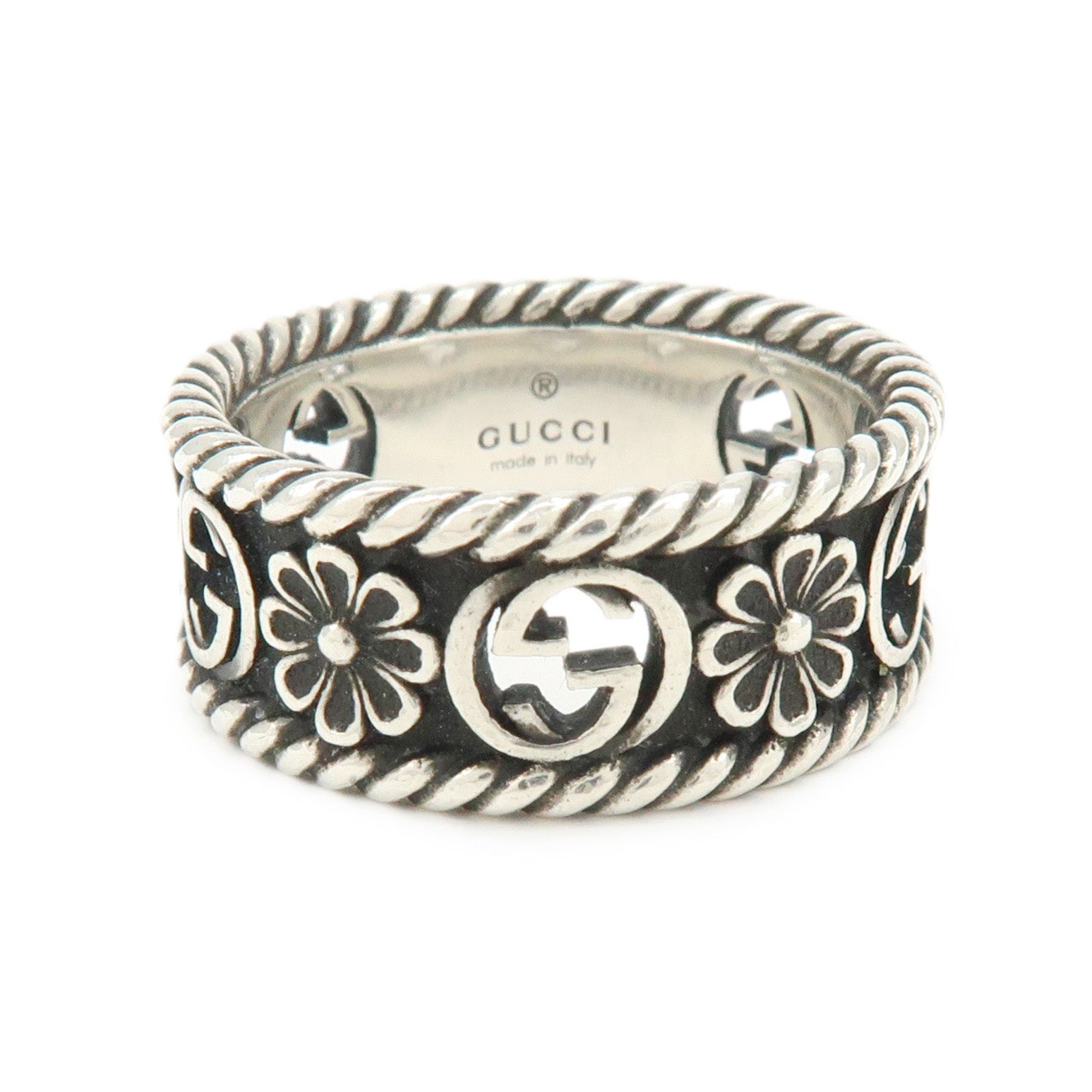 GUCCI Interlocking G Ring SV925 Silver #14 US6.25 EU53 HK14