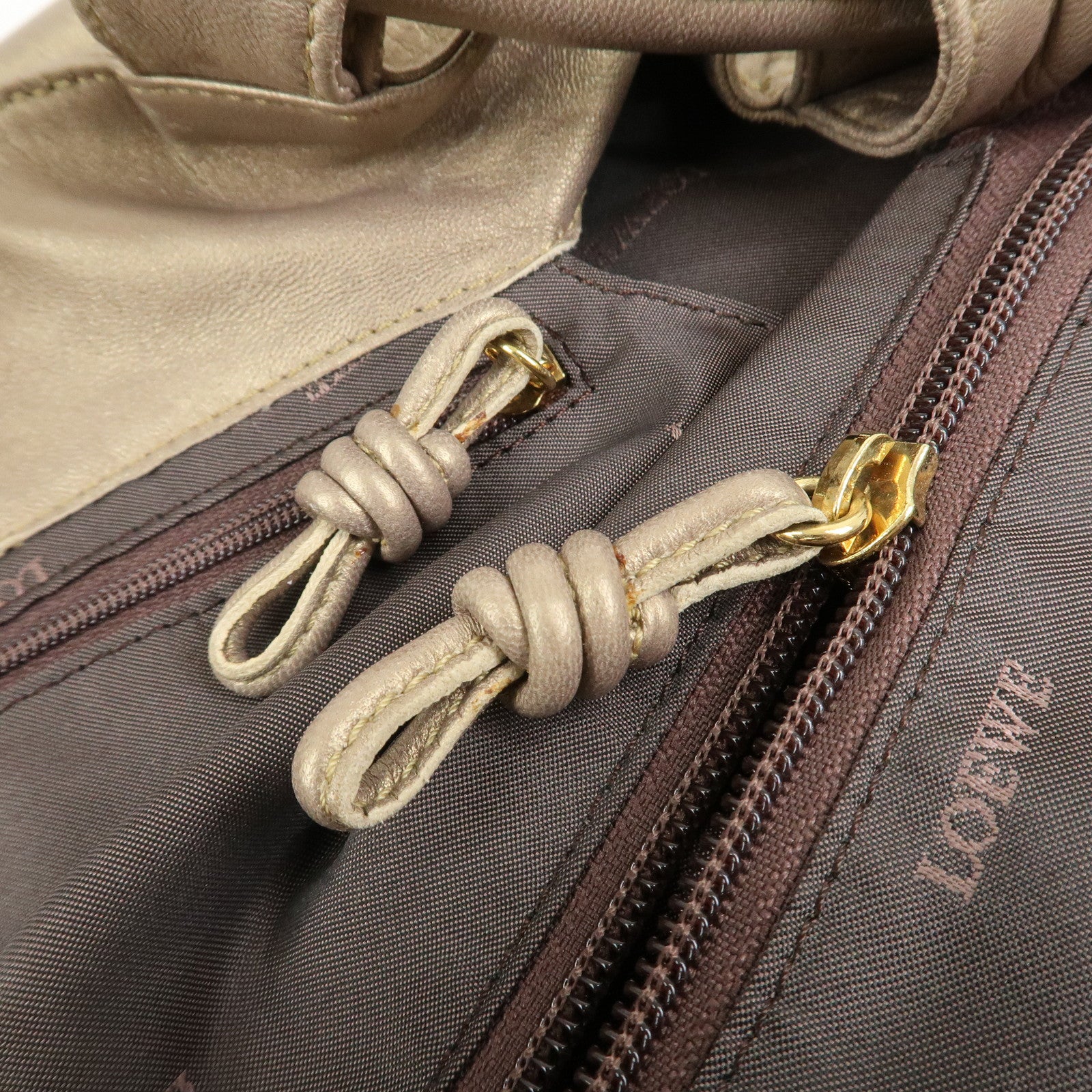 LOEWE Anagram Logo Nappa Aire Nappa Leather Hand Bag Gold