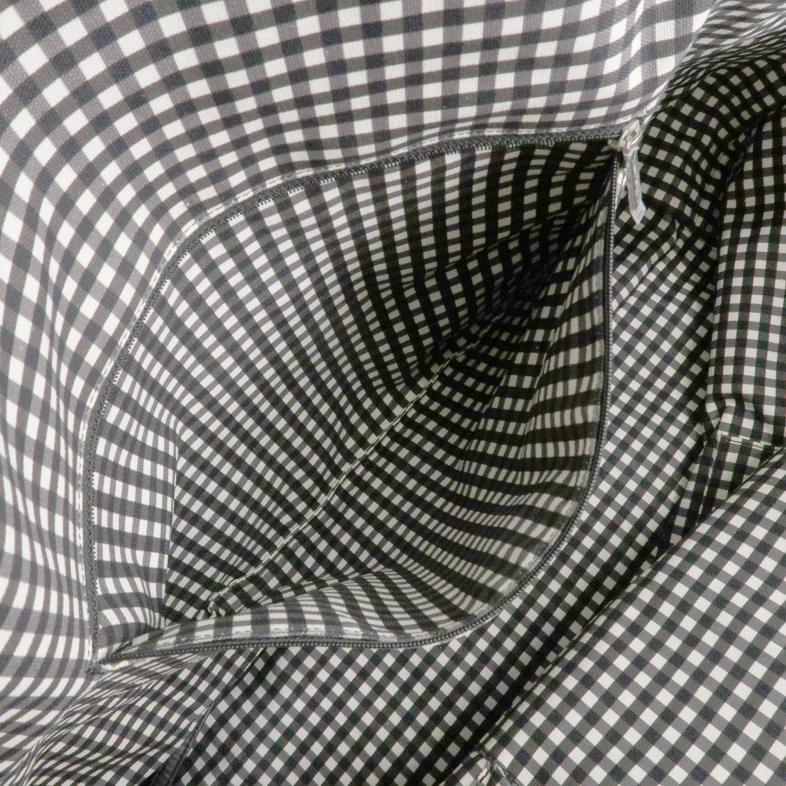 CHANEL Cruise Line COCO Mark Plaid Tote Bag Shoulder Black White Used