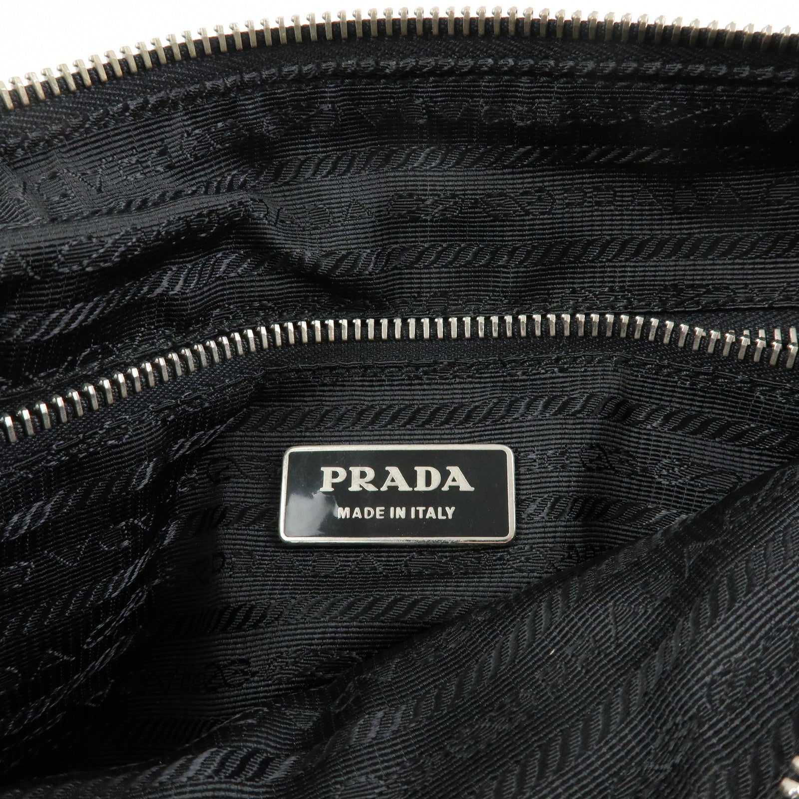 PRADA Triangle Logo Nylon Shoulder Crossbody Bag Black BT0326