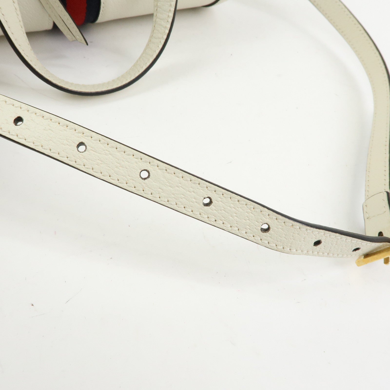 GUCCI Ophidia Sherry Leather 2Way Hand Shoulder Bag White 602577