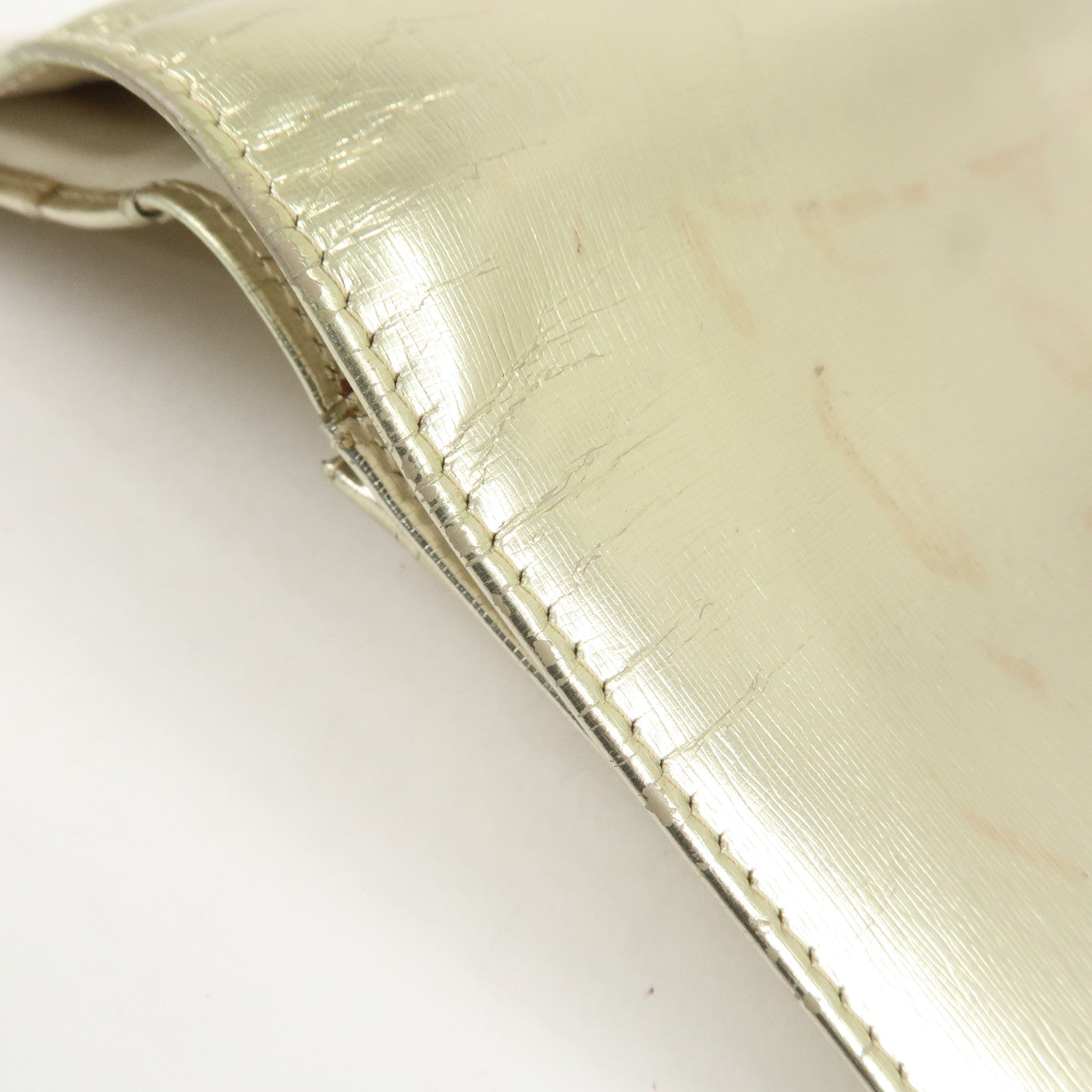 CHANEL Leather Coco Mark Long Wallet Gold Gold Hardware A27156 Used