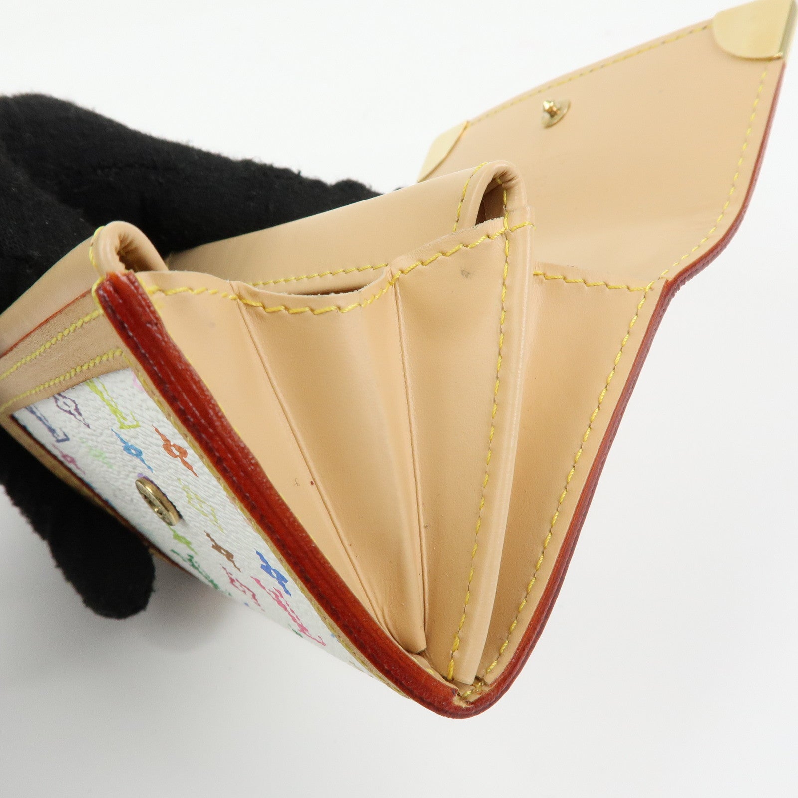 Louis Vuitton Monogram Porte Monnaie Plat Coin Case Blanc M92657