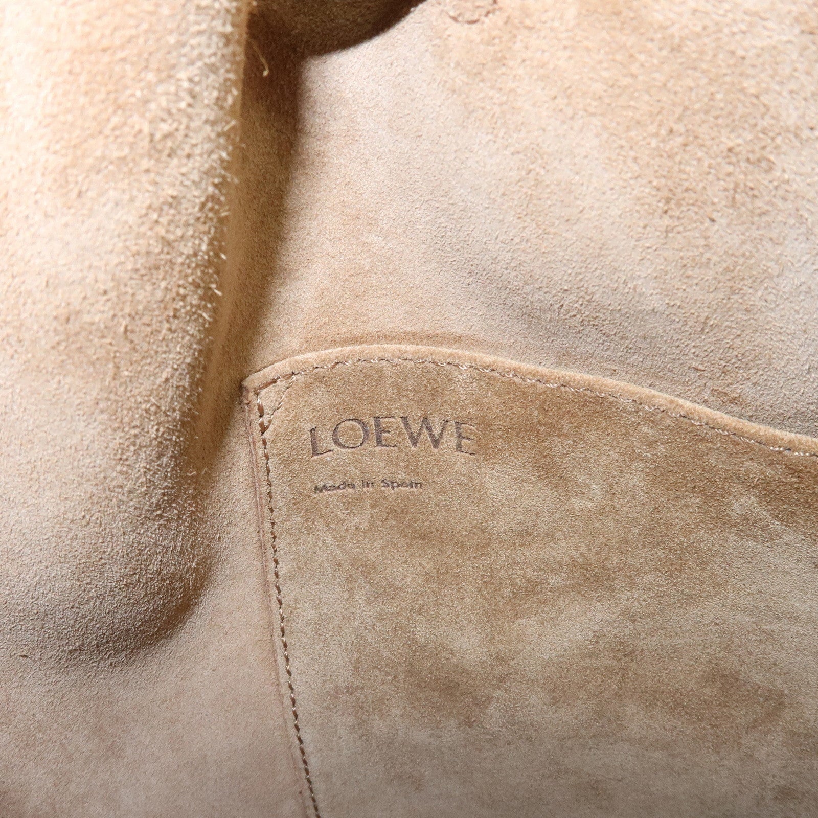 LOEWE Balloon Leather Canvas Crossbody Bag Small Natural Brown