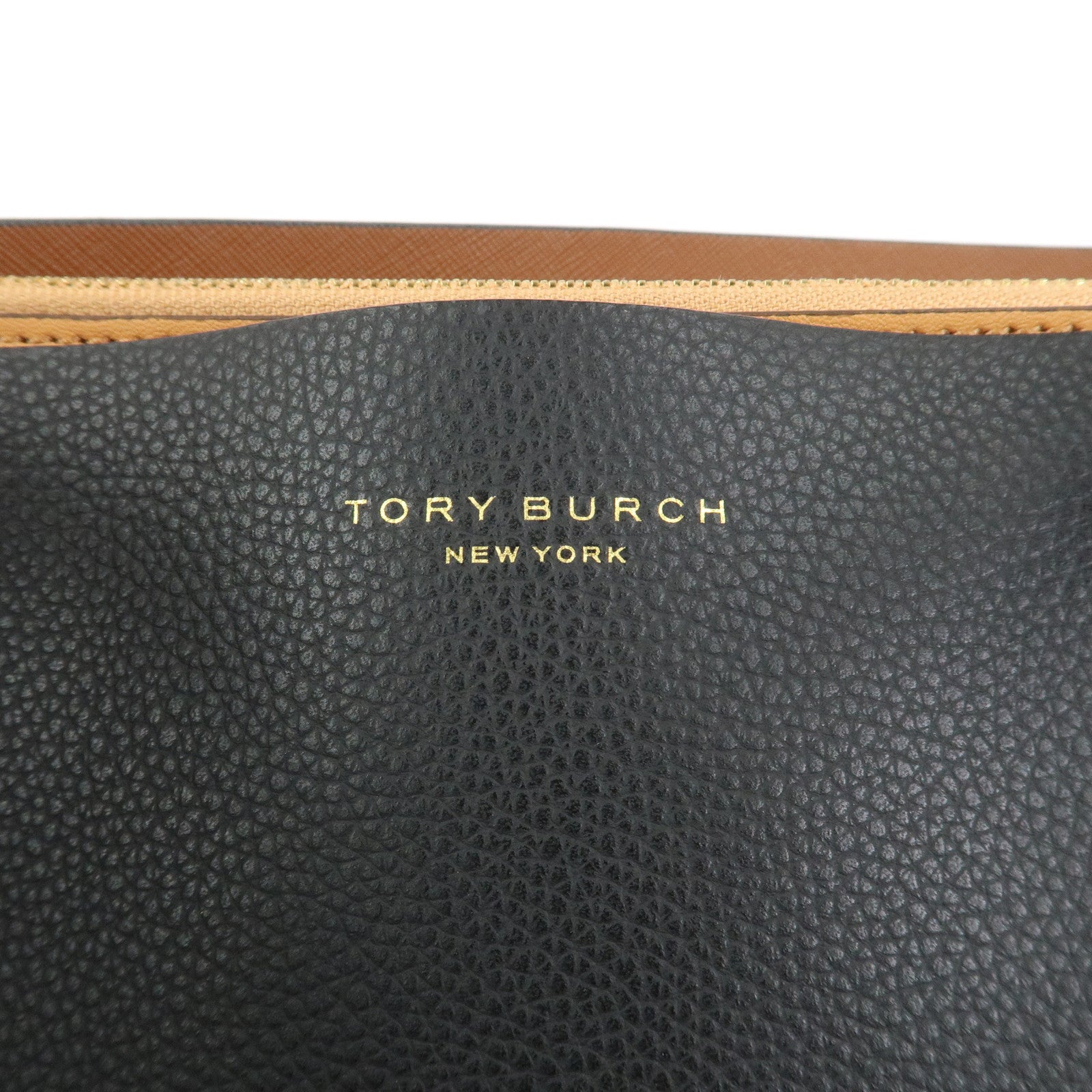 TORY BURCH Perry Leather Tote Bag Hand Bag Black