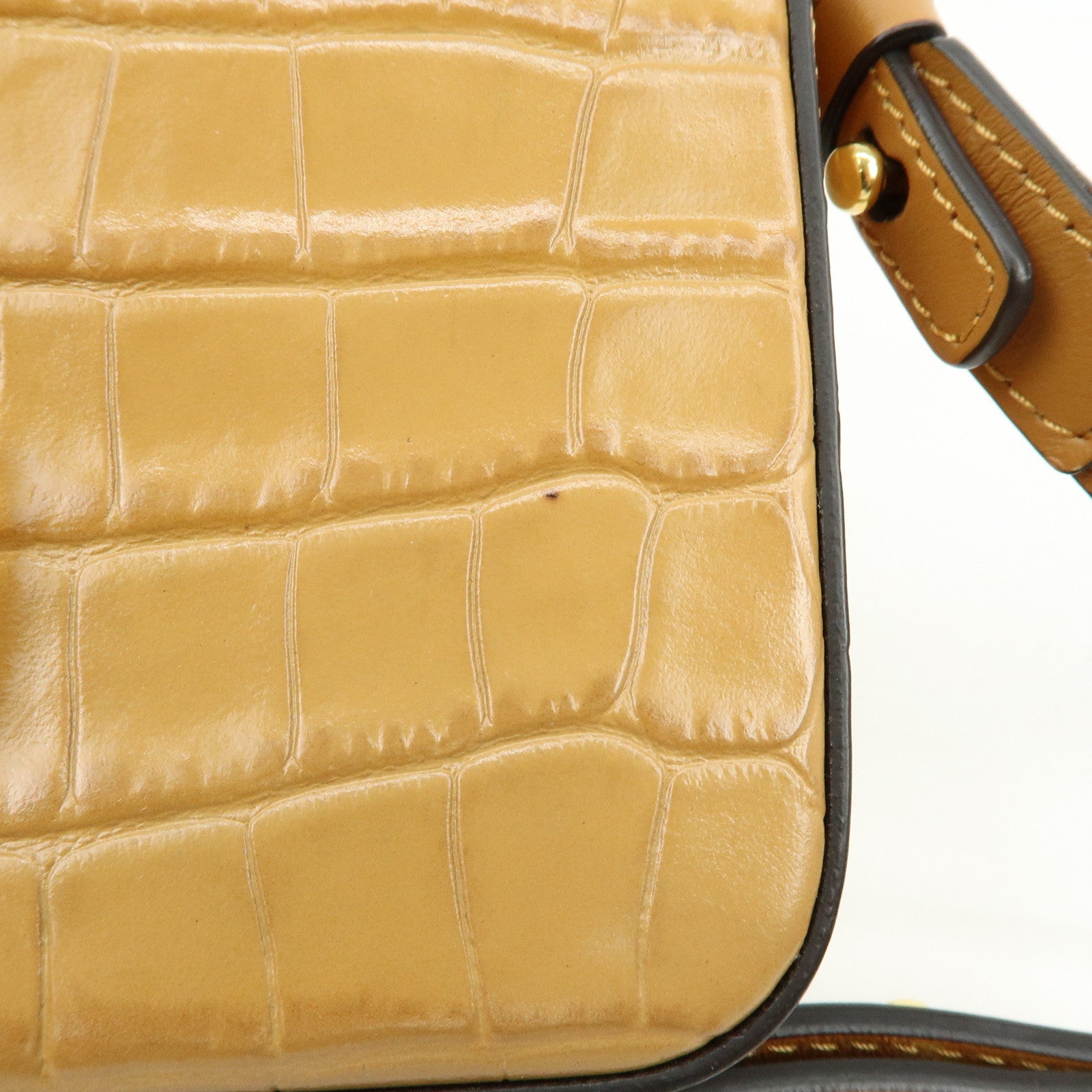 Chloe See By Chloe Embosssed Leather 2Way Bag Shoulder Bag Brown