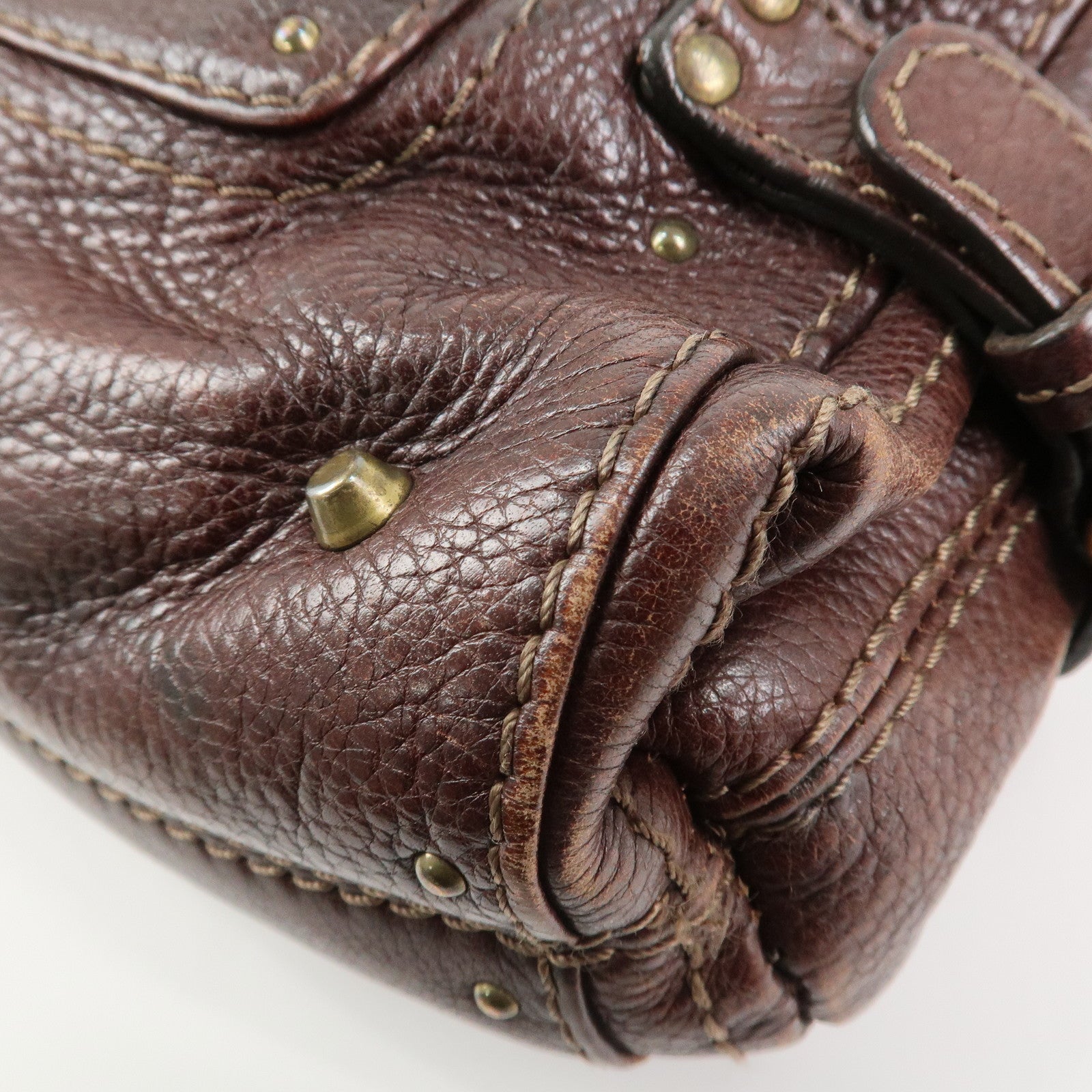 Chloe Paddington Leather Shoulder Crossbody Bag Brown