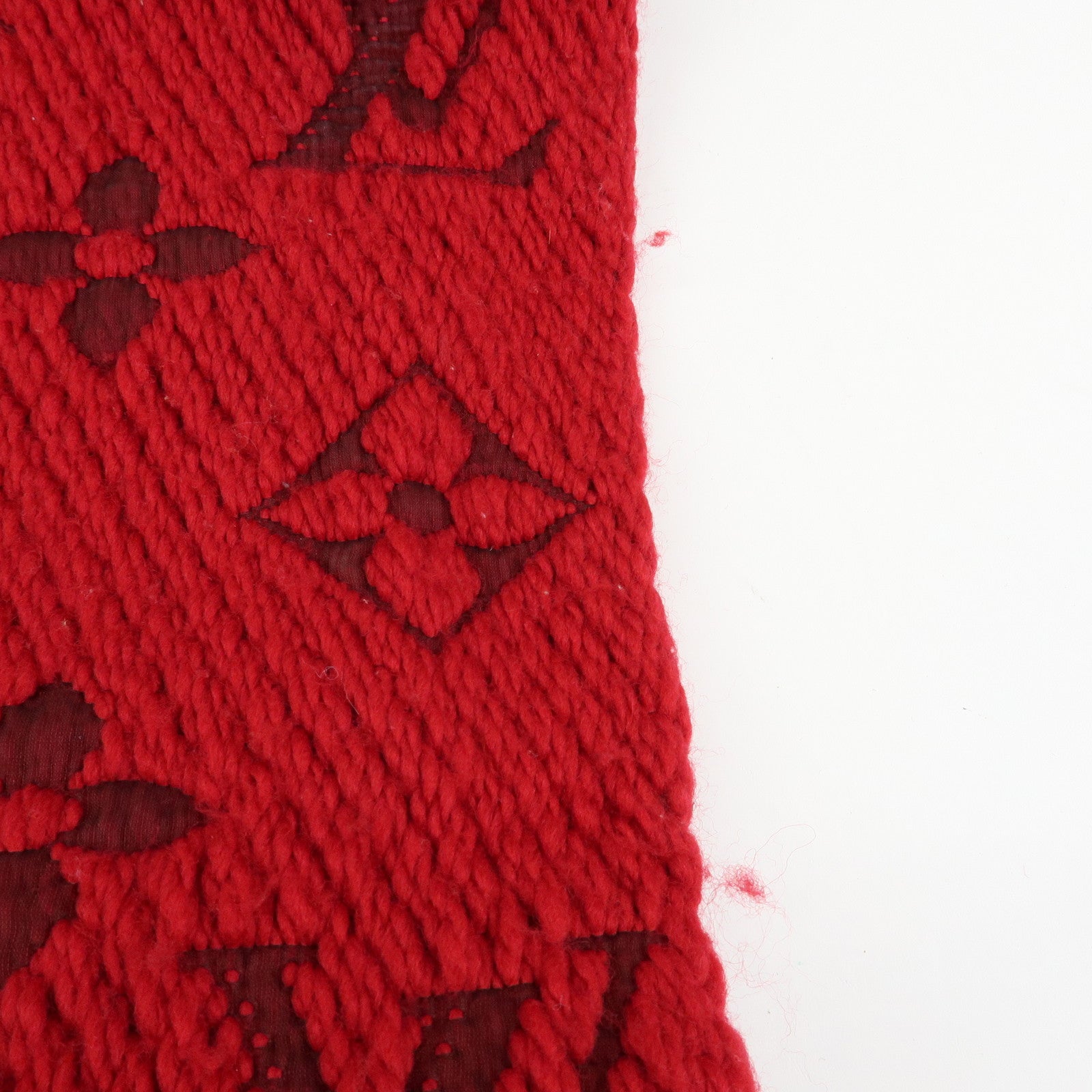 Louis Vuitton Echarpe Logo Mania Wool Silk Scarf Shawl Ruby M72432