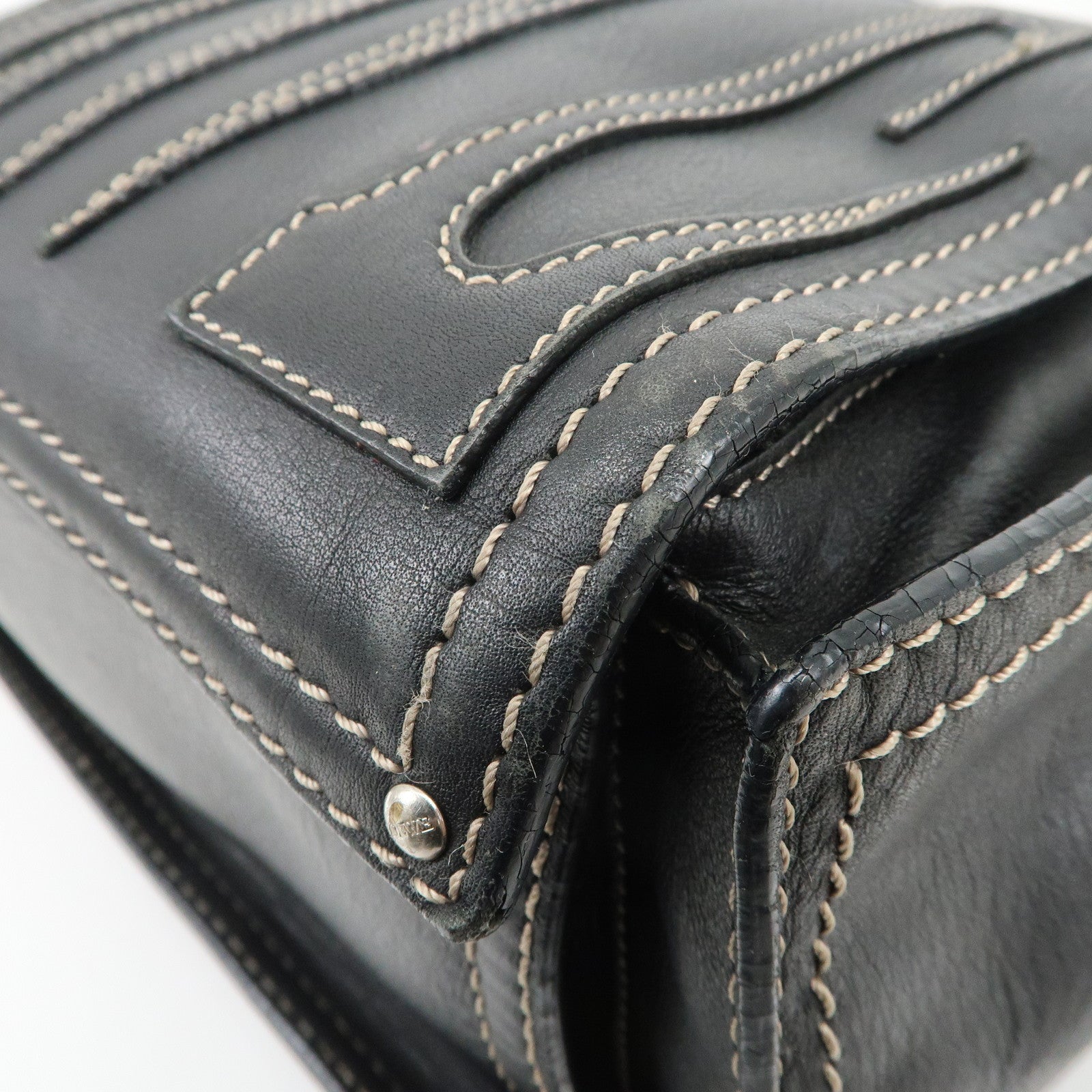 LOEWE Anagram Calf Leather Tote Bag Shoulder Bag Black