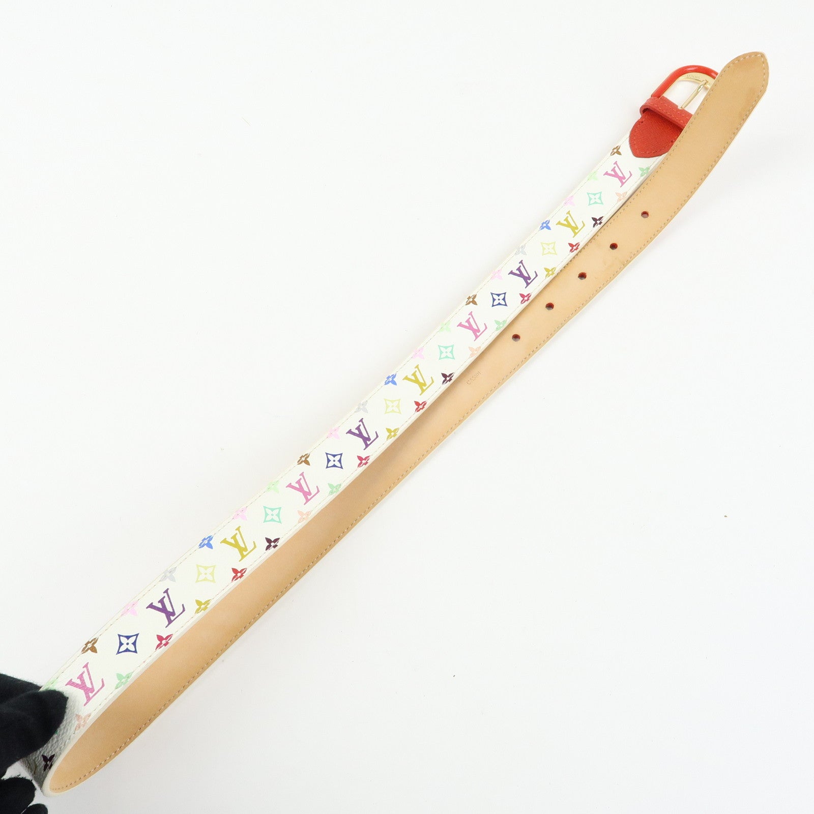 Louis Vuitton Monogram Multicolor Ceinture Candy Belt Blanc M9731