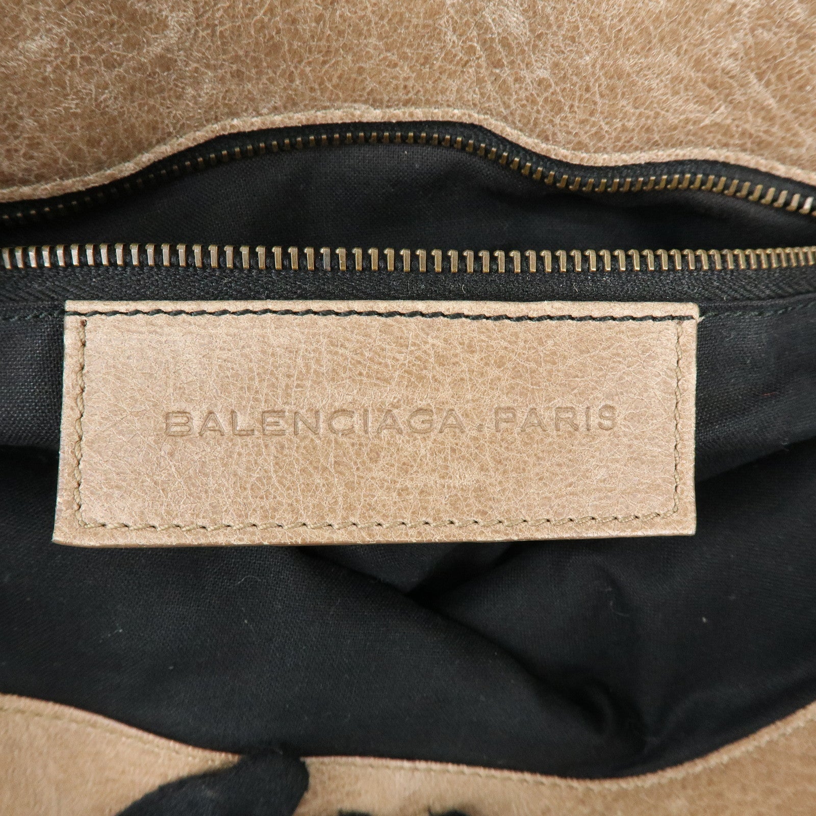 BALENCIAGA The Folk Leather Shoulder Bag Messenger Bag Brown 246432
