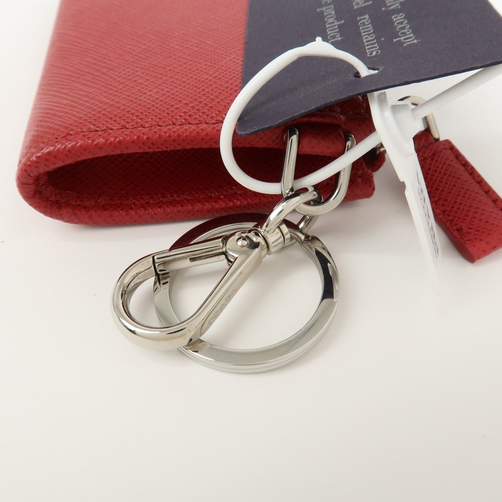 PRADA Saffiano Leather Triangle Logo Coin Case Coin Purse 2TT085