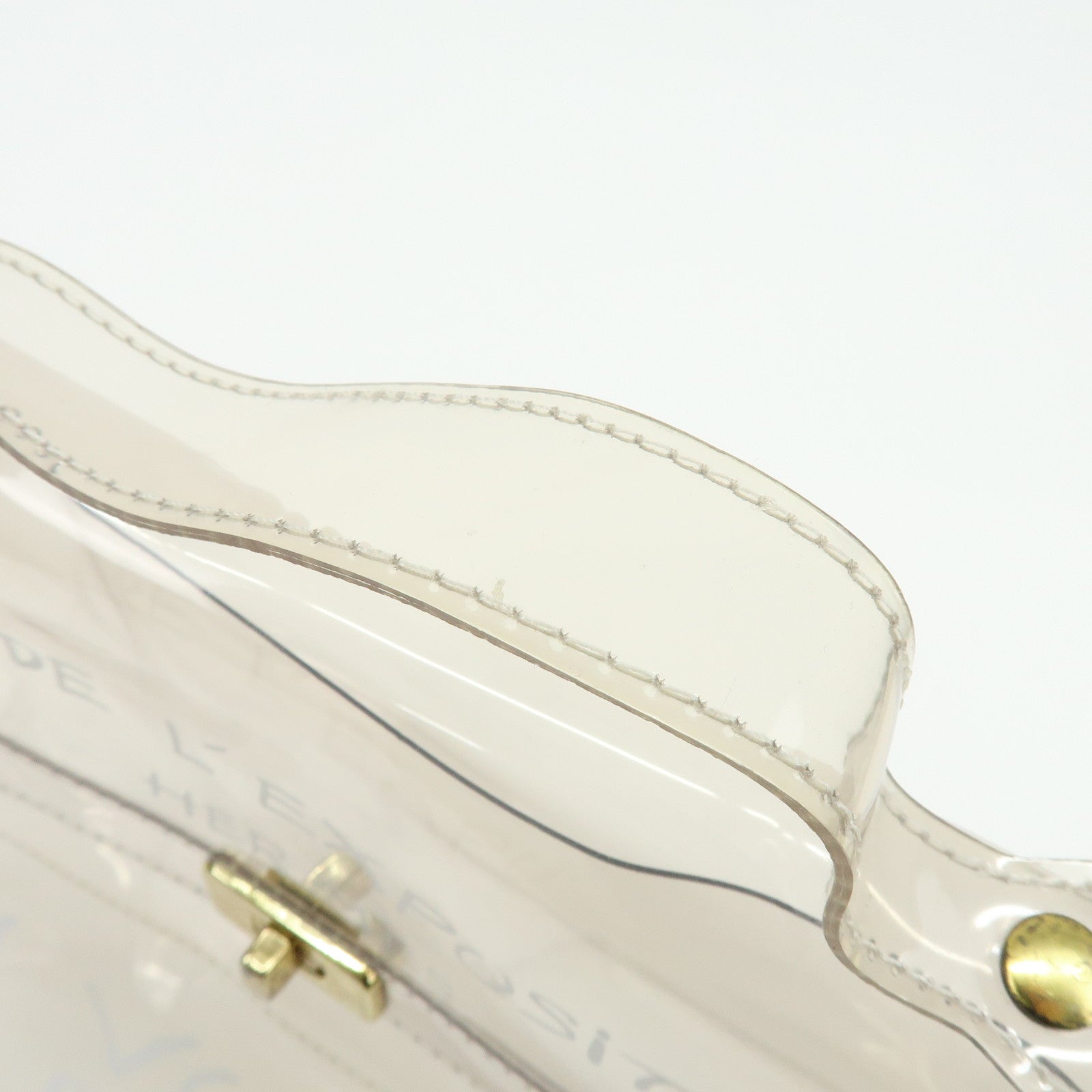 HERMES Kelly Vinyl Hand Bag Clear Transparent