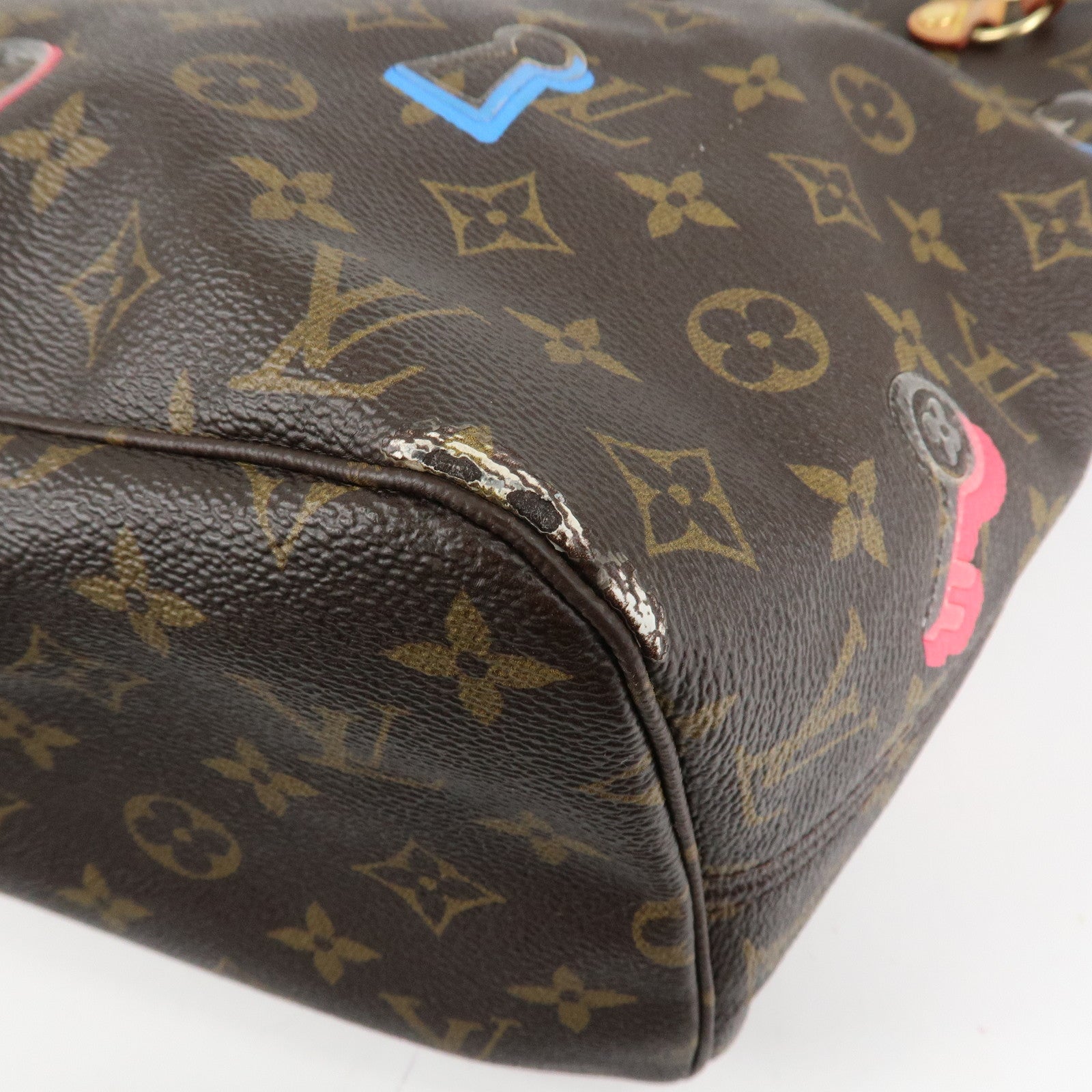 Louis Vuitton Monogram Love Lock Neverfull MM Tote Bag M44364 Used