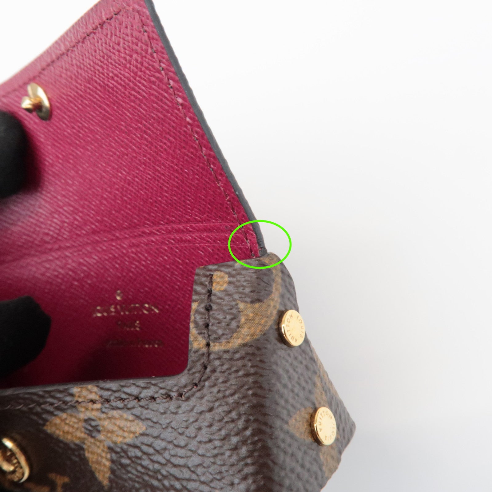 Louis Vuitton Monogram Pochette Rivette Lip Case Fushia M61473