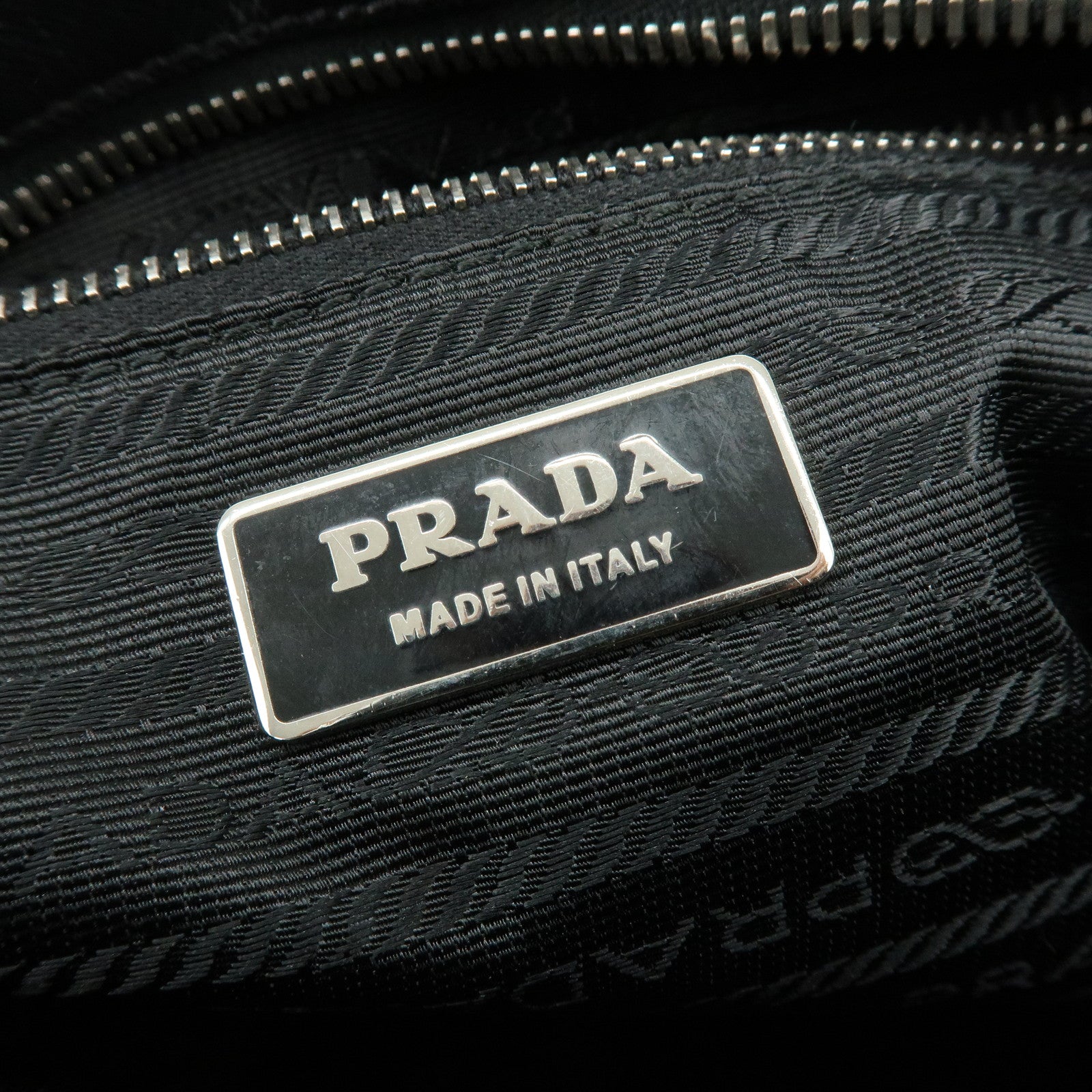 PRADA Triangle Logo Saffiano Leather Hand Bag Shoulder Bag Black