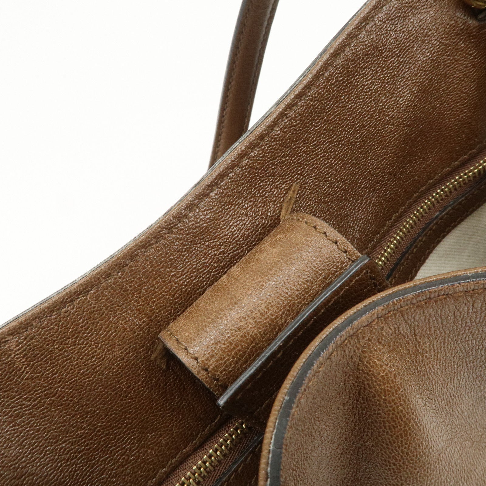 GUCCI Horsebit Leather Tote Bag Shoulder Bag Hand Bag Brown 623694