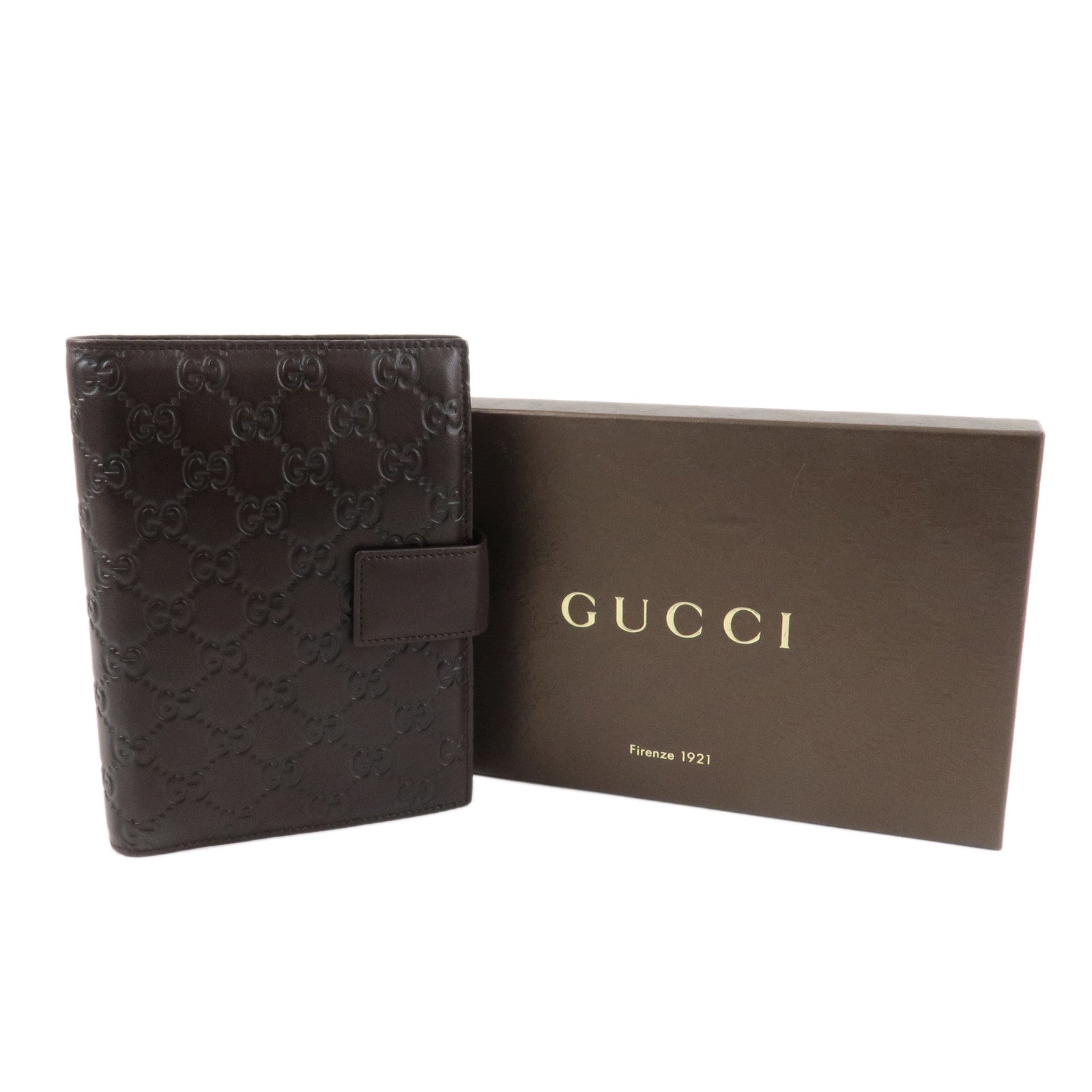 GUCCI Guccissima Guccissima Leather Agenda Organizer Brown 115241 Used