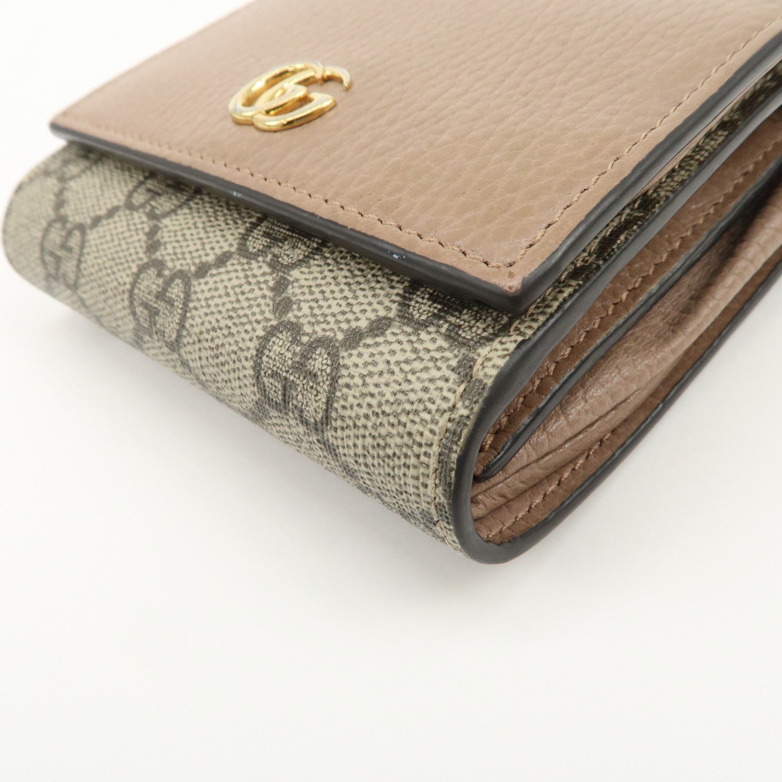 GUCCI GG Marmont GG Supreme Leather Medium Compact Wallet 598587