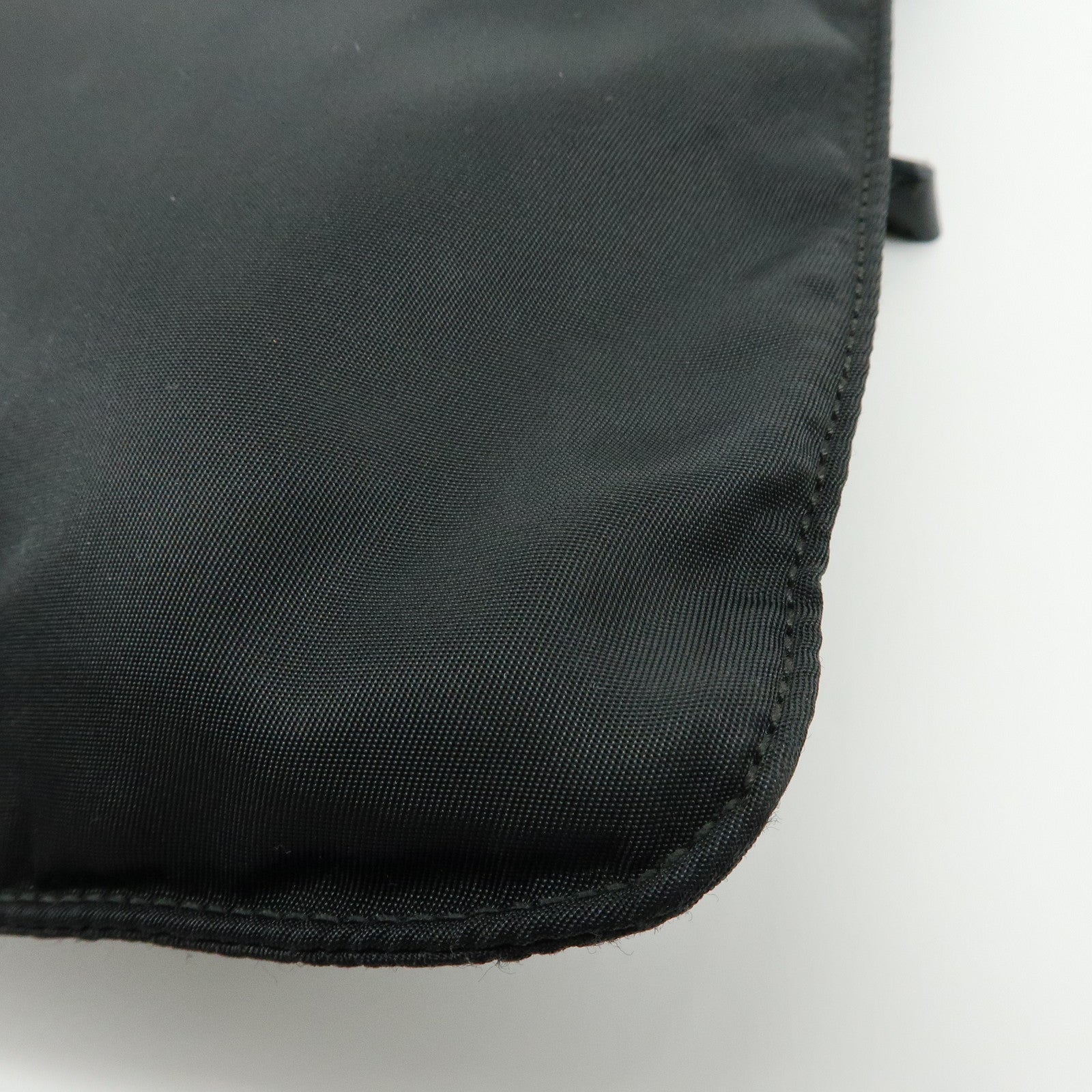 PRADA Triangle Logo Nylon Leather Shoulder Bag Crossbody Bag Black