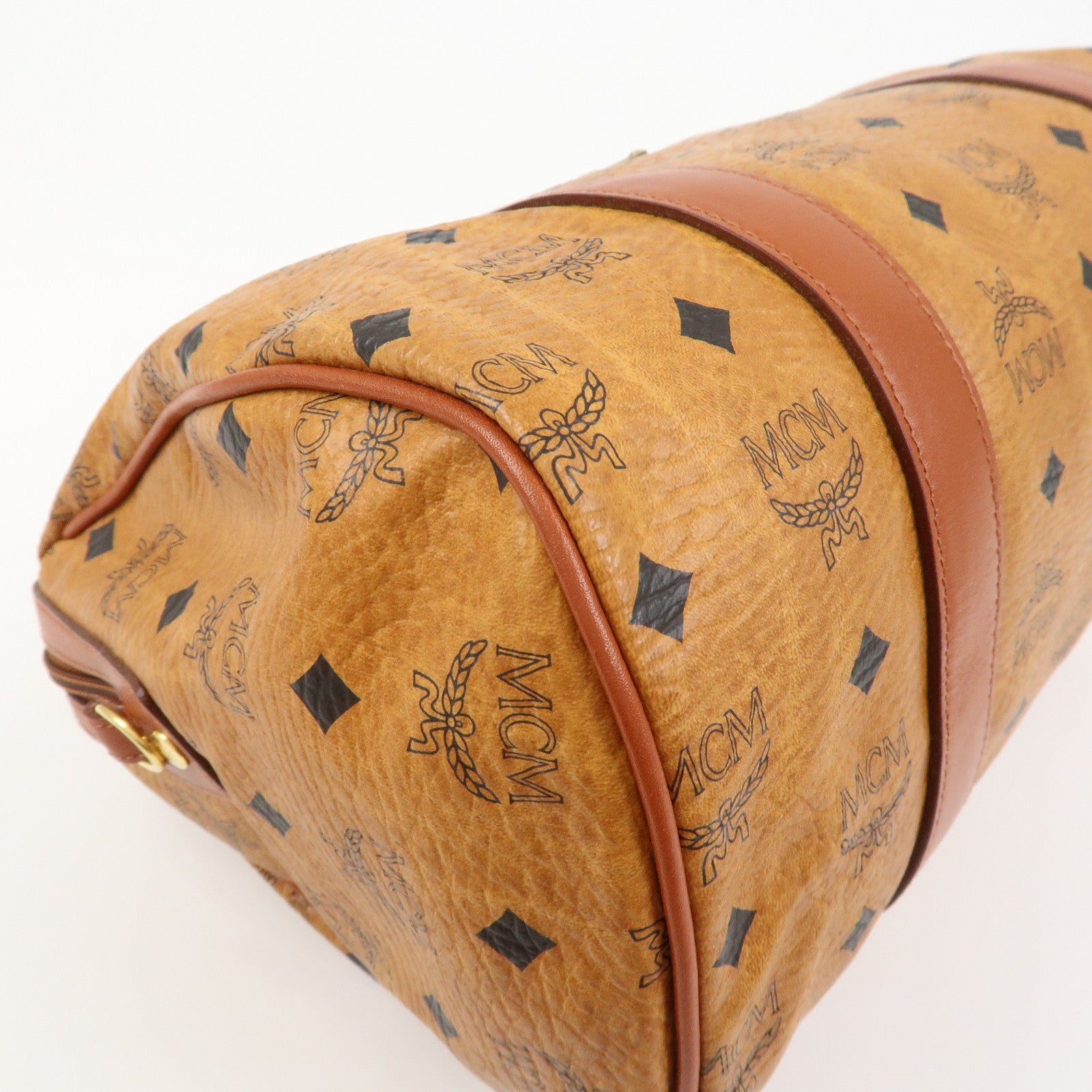MCM Visetos Logo Leather 2WAY Bag Hand Bag Shoulder Bag Brown