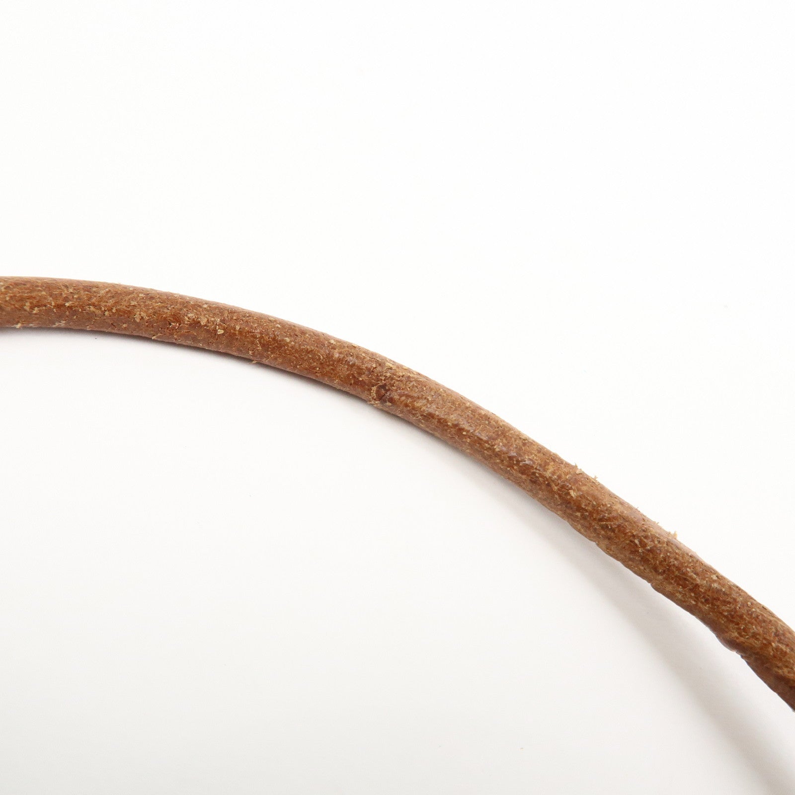 HERMES Leather Double Tour Jumbo Metal Bracelet Choker Brown