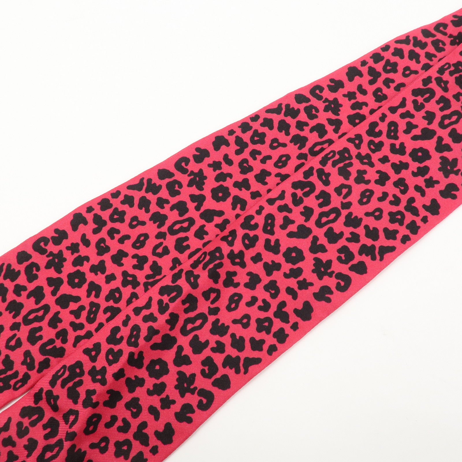 Christian Dior Logo Silk 100% Scarf Twilly Animal Pink Black