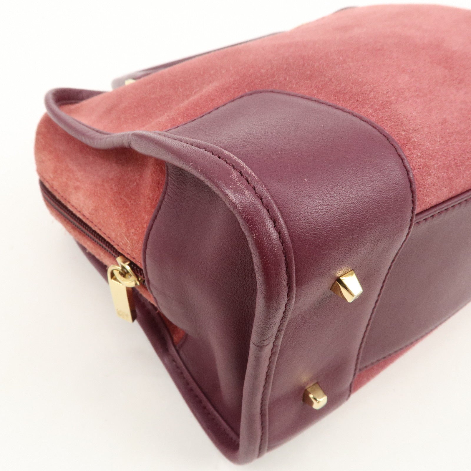 LOEWE Anagram Amazona 28 Suede Leather Hand Bag Pink Purple