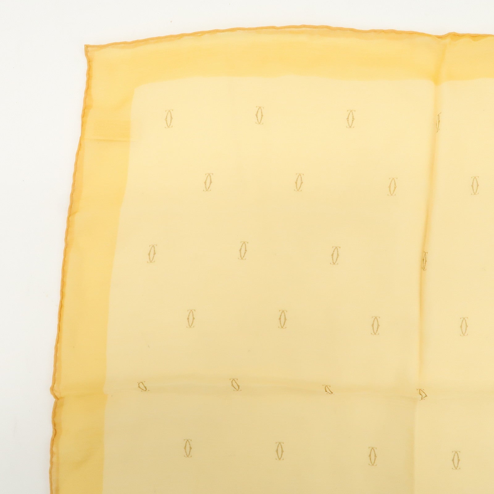 Cartier Logo Silk 100% Scarf Yellow