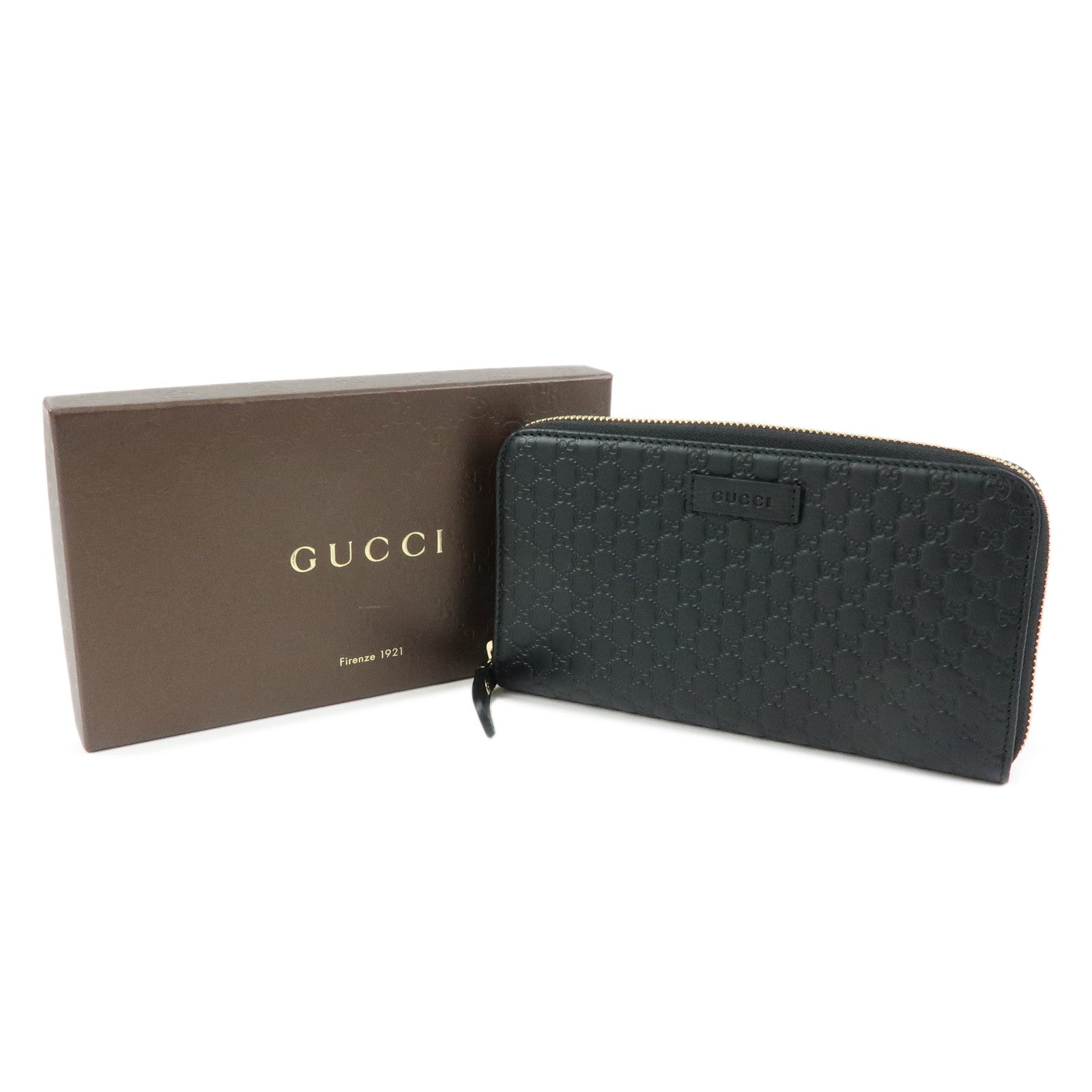 GUCCI Microguccissima Leather Zippy Long Wallet Black 449391