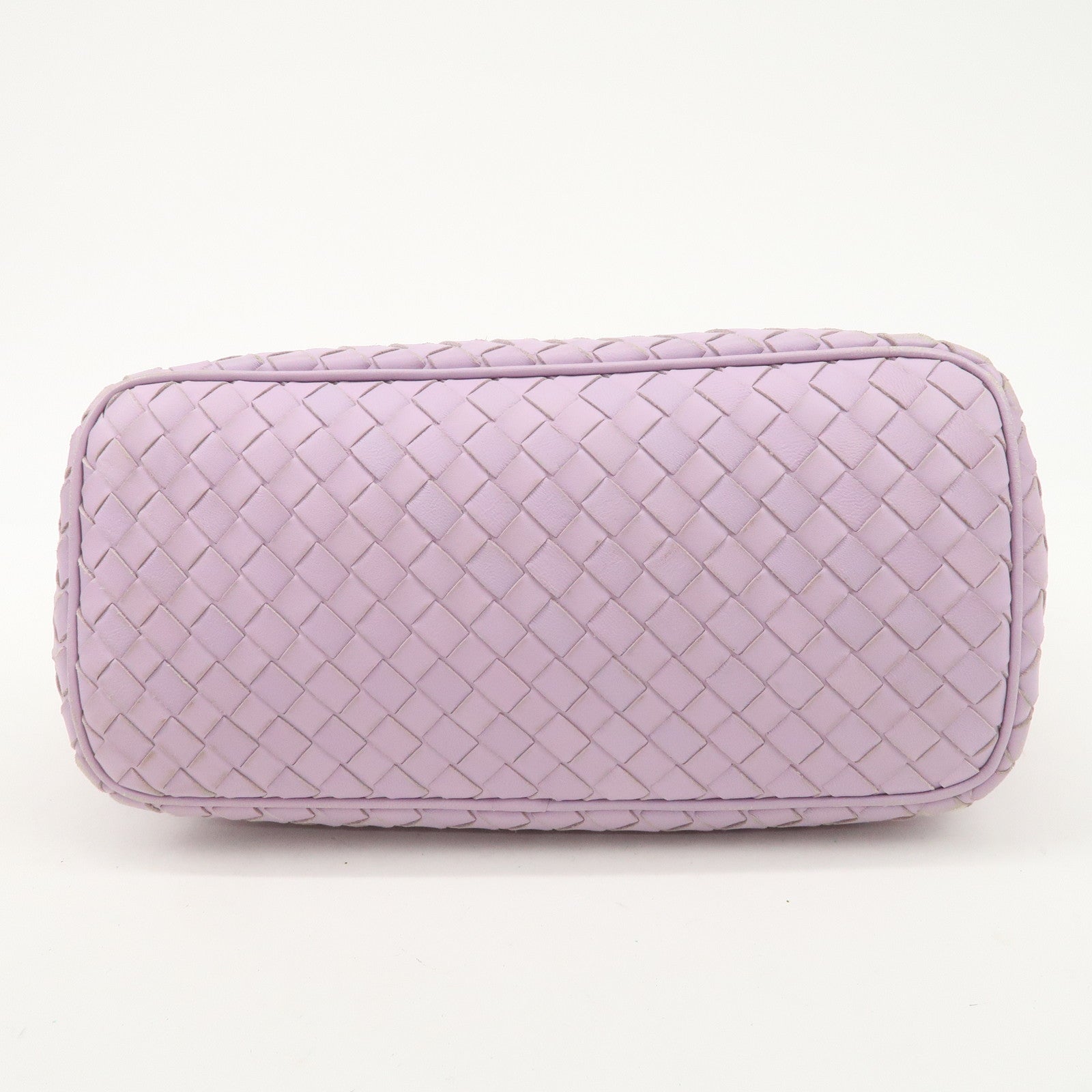 BOTTEGA VENETA Intrecciato Leather Shoulder Bag Hand Bag Purple Used